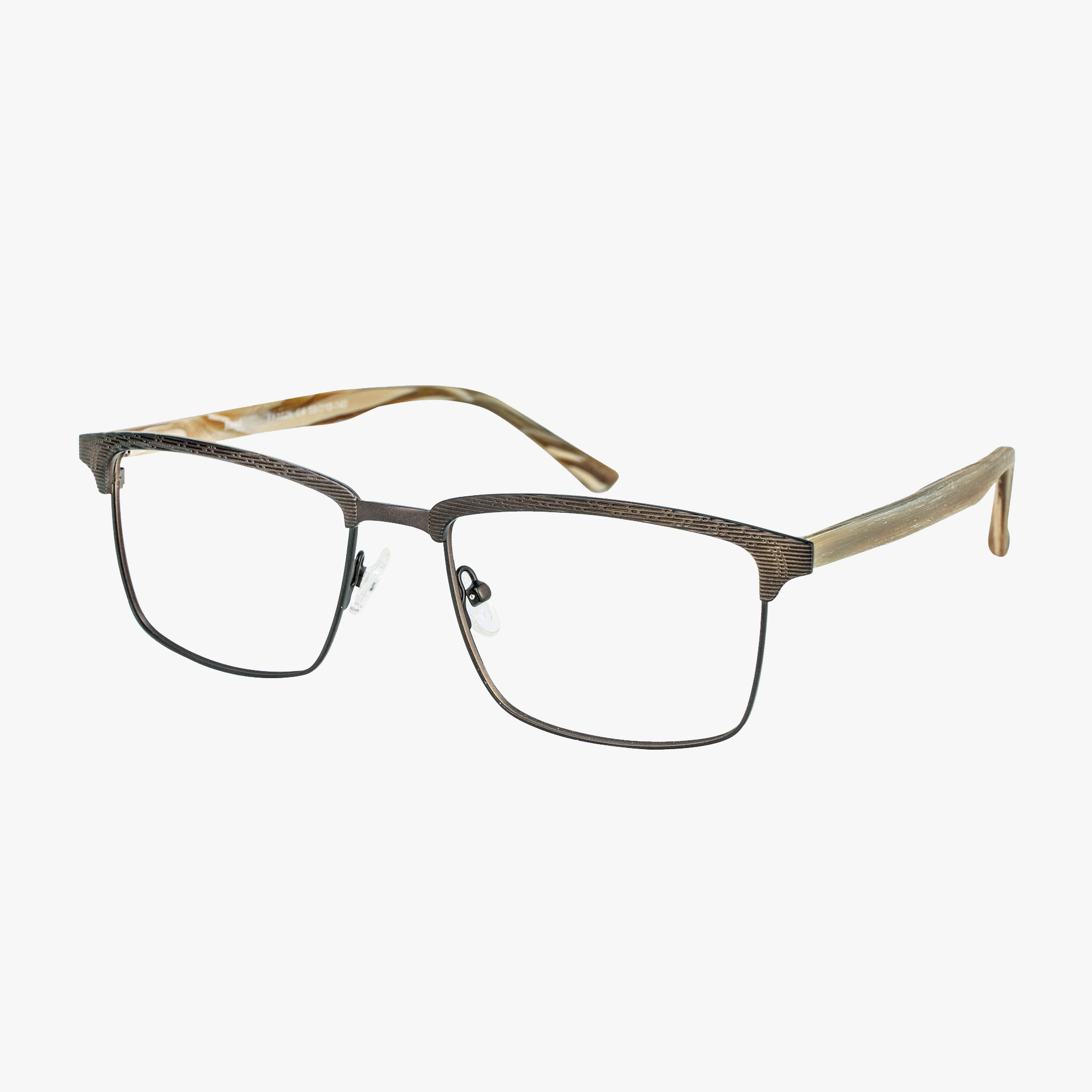 Reed Dark Brown Stainless Steel Glasses for Men from Framesfoundry - Angle View