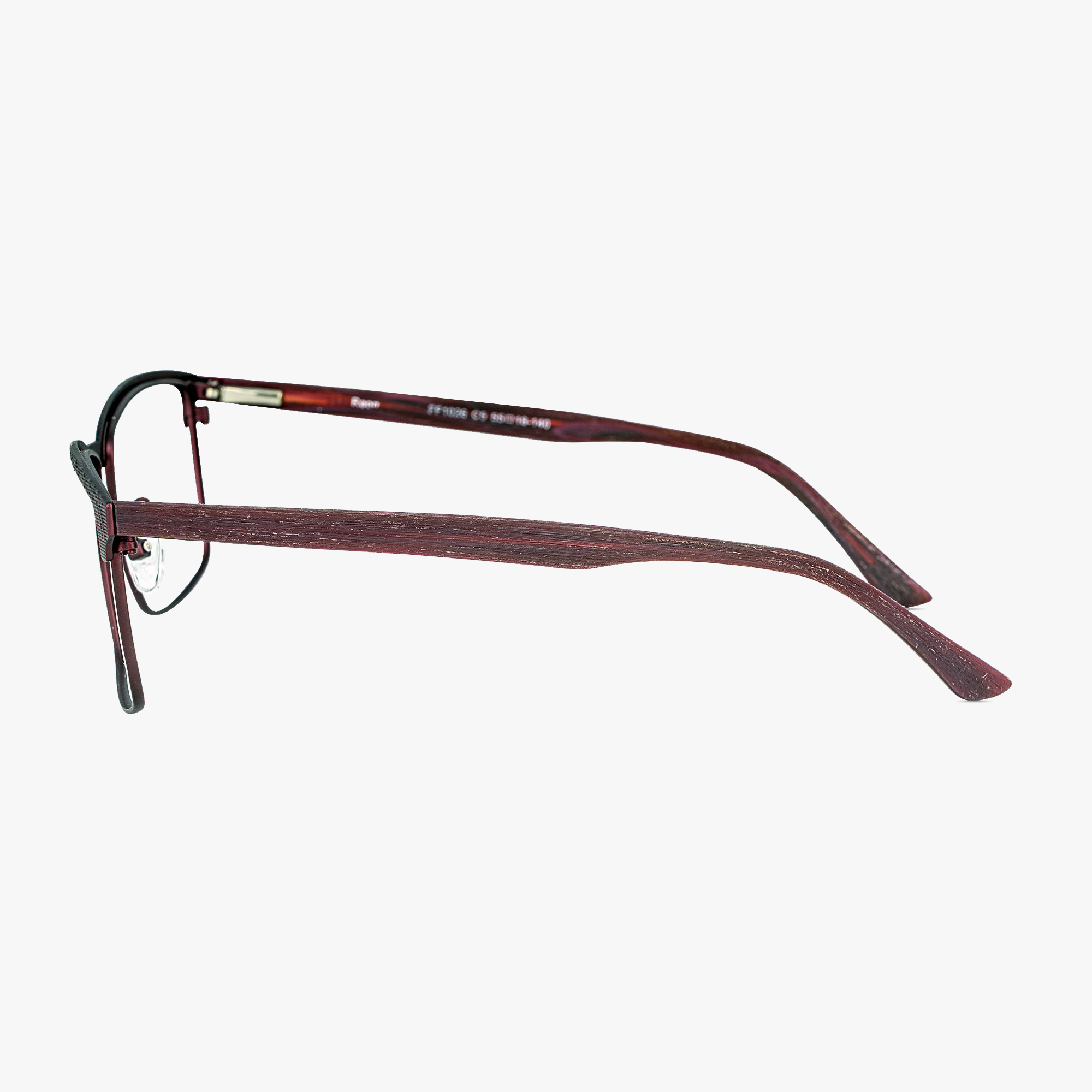 Reed Burgundy Stainless Steel Glasses for Men from Framesfoundry - Side View