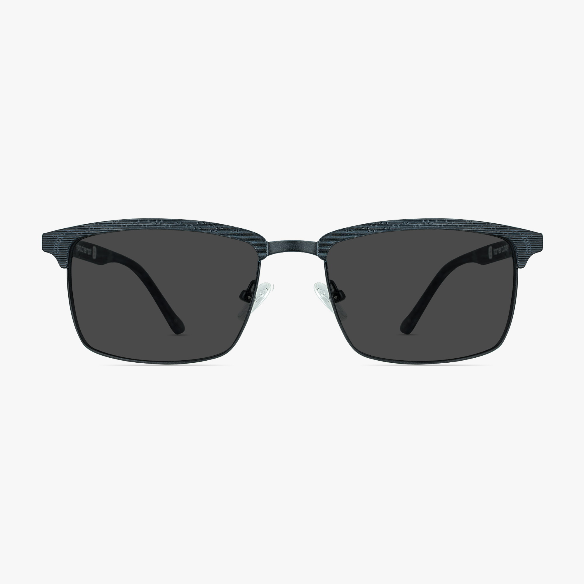 Reed Carbon Black Stainless Steel Sunglasses for Men from Framesfoundry - Front View