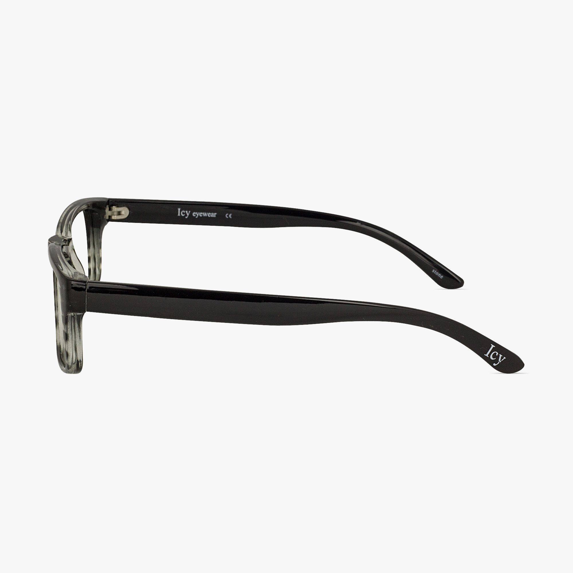 Icy 160 Rectangular Striped Urban Line Glasses for Men and Women from Framesfoundry - Side View