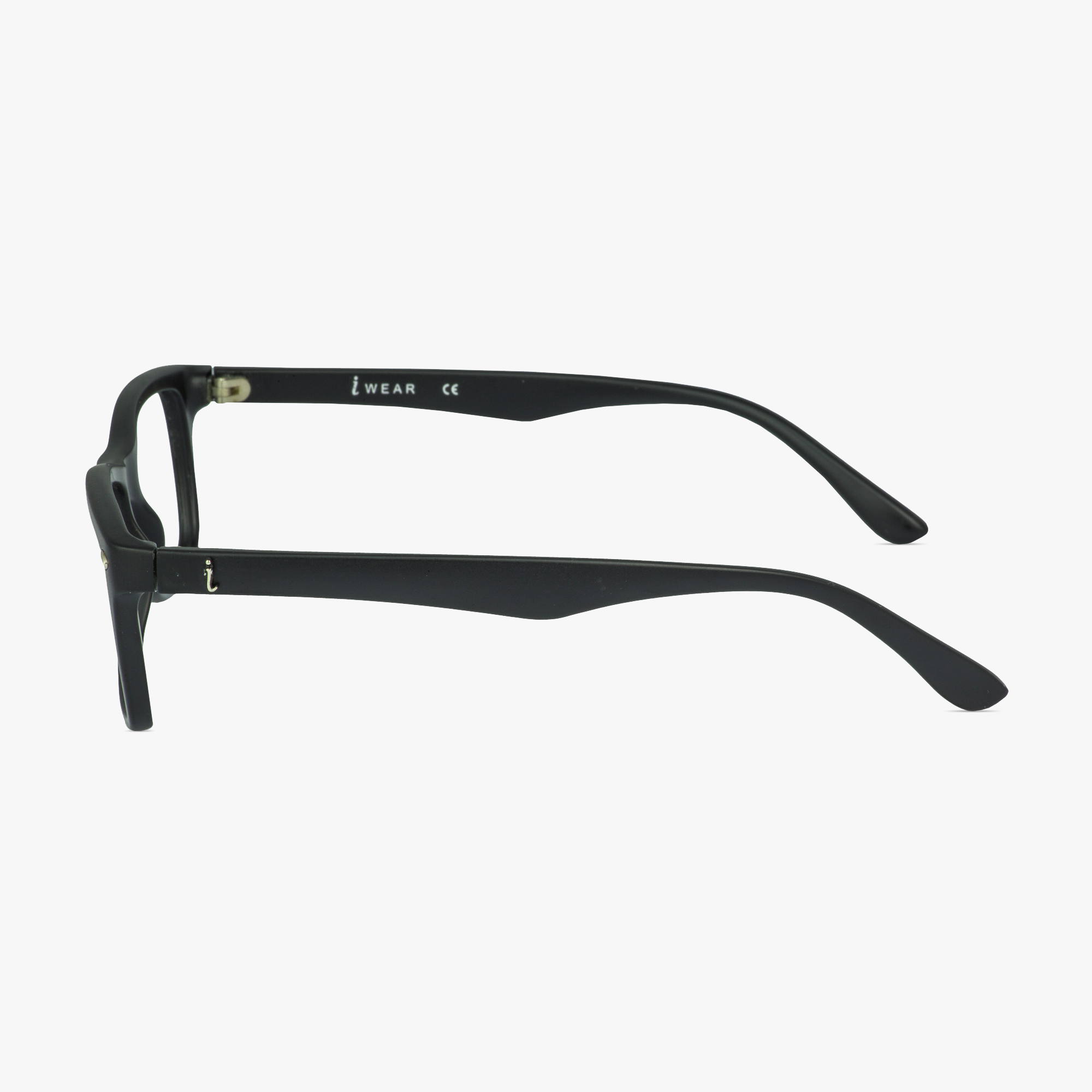 IWear 2040 Satin Black Glasses for Men or Women from Framesfoundry - Side View