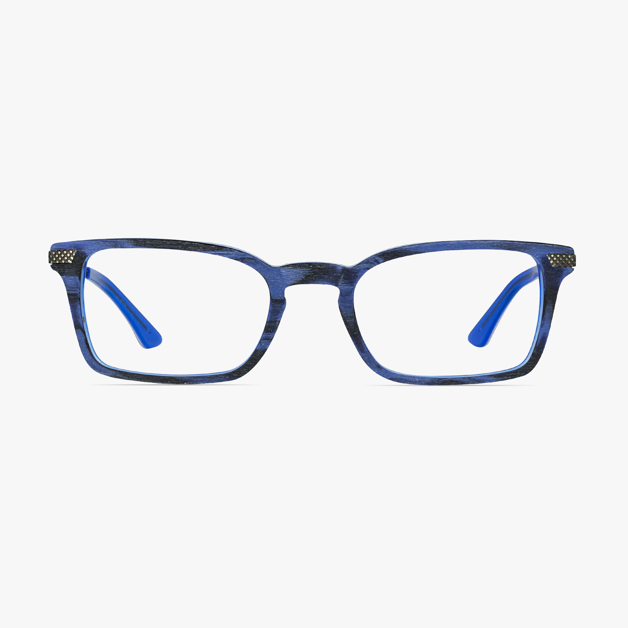 iWear 5082 Blue Bark Wood Finish Glasses for Men from Framesfoundry - Front View