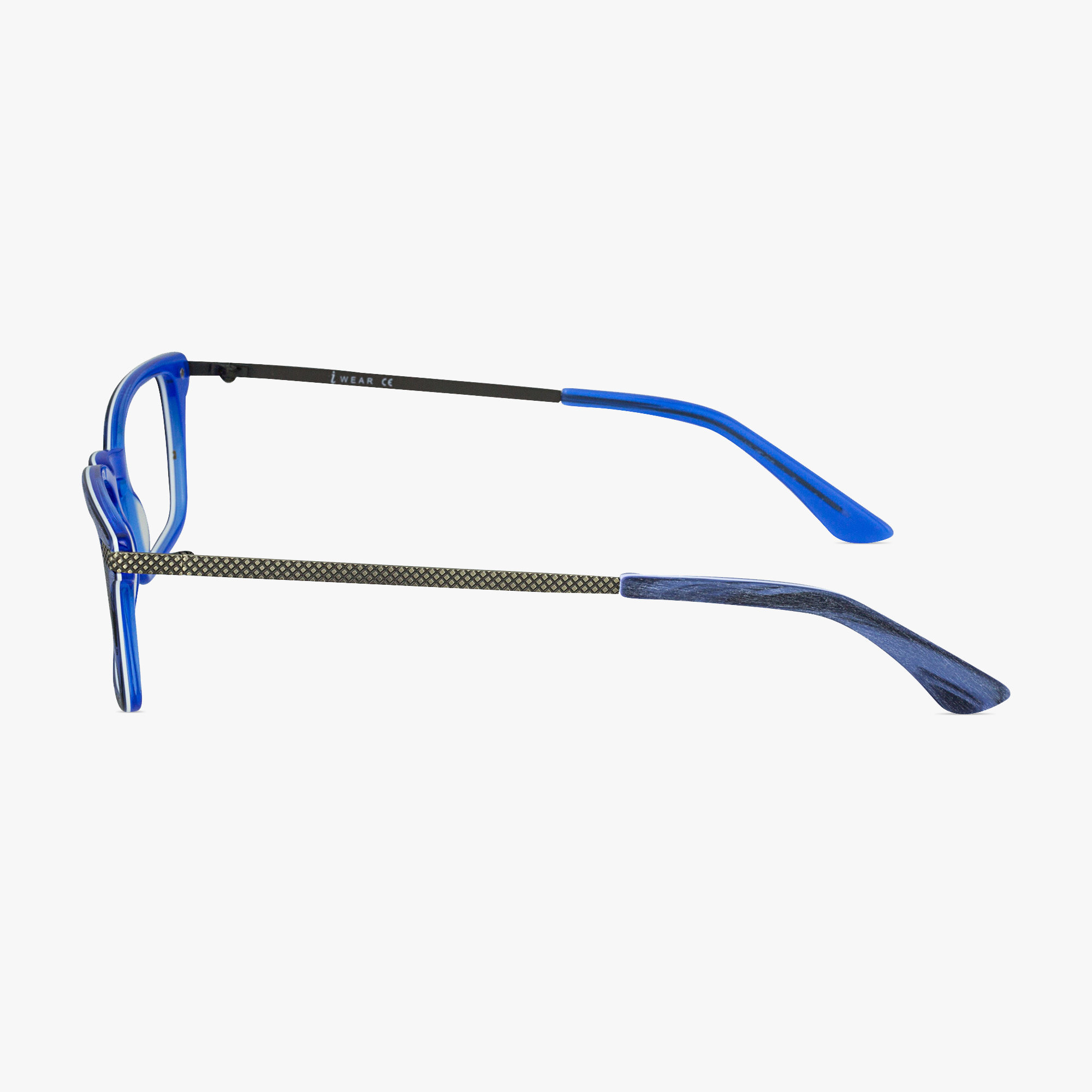 iWear 5082 Blue Bark Wood Finish Glasses for Men from Framesfoundry - Side View