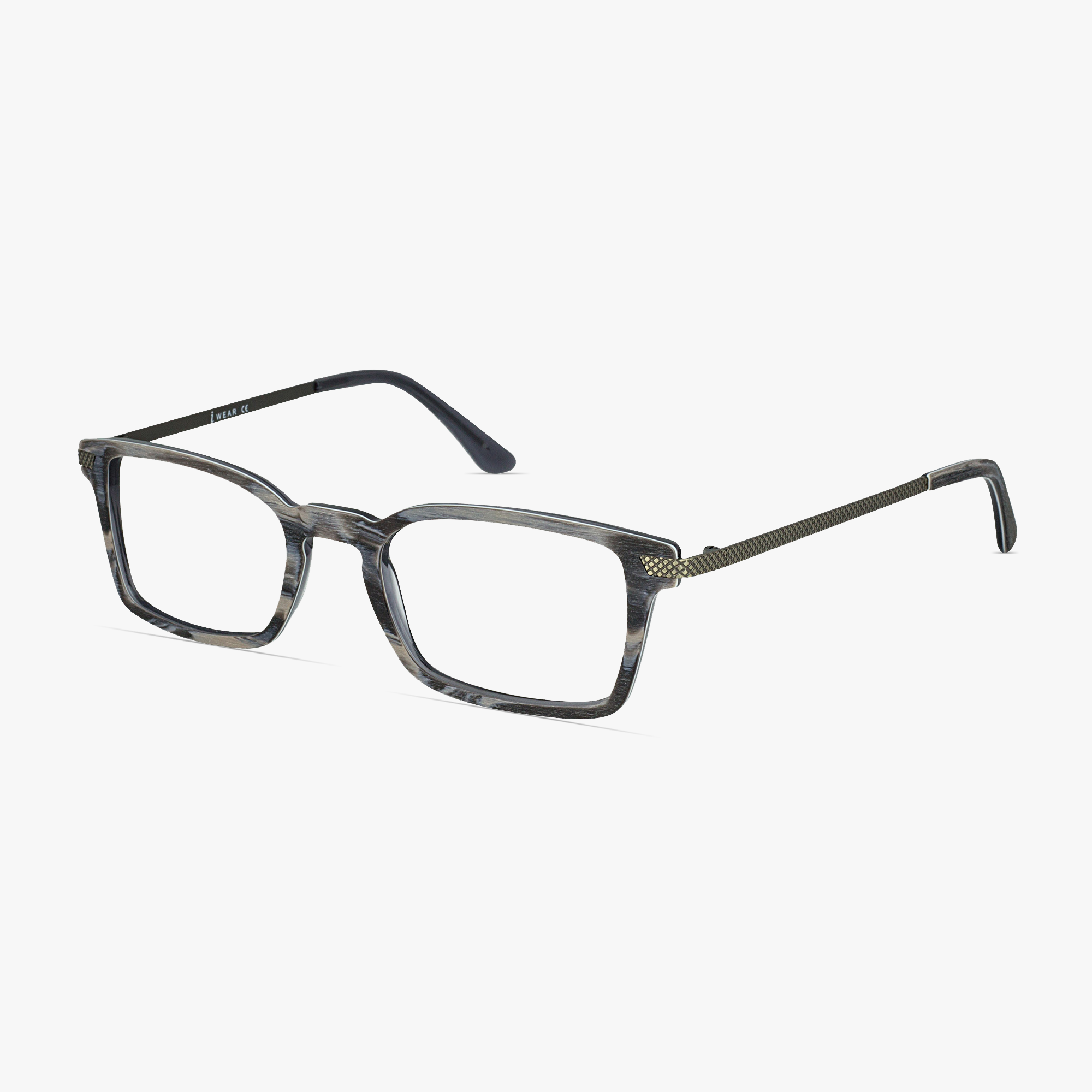 iWear 5082 Slate Bark Wood Finish Glasses for Men from Framesfoundry - Angle View