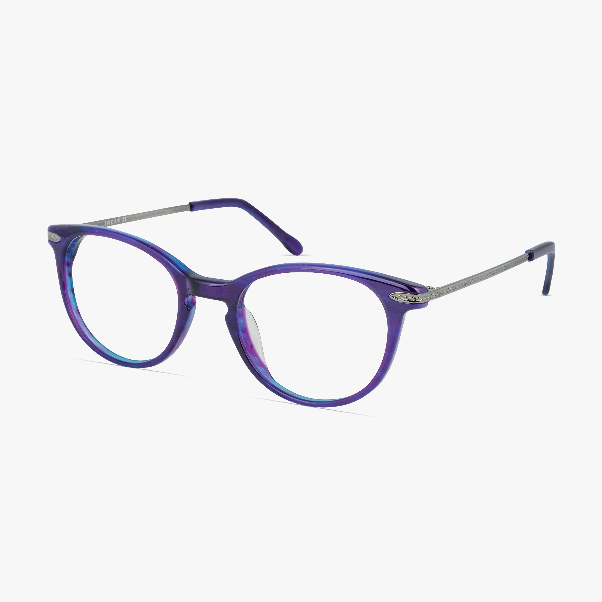 IWEAR 5085 Purple Serenity Round Glasses for Men and Women from Framesfoundry - Angle View