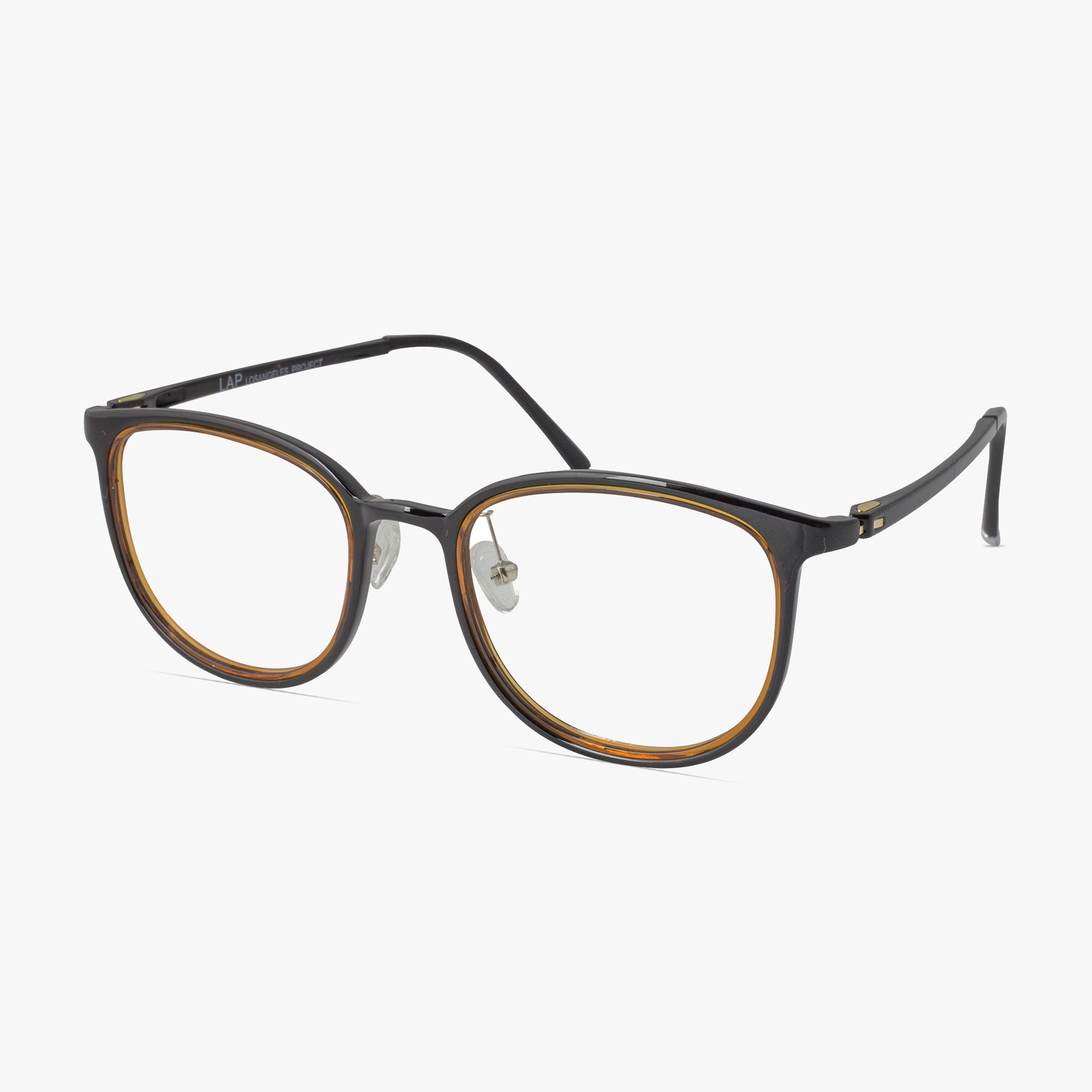 Aspen Dark Brown Glasses with Caramel Crystal Inset for Men and Women from Framesfoundry - Angle View
