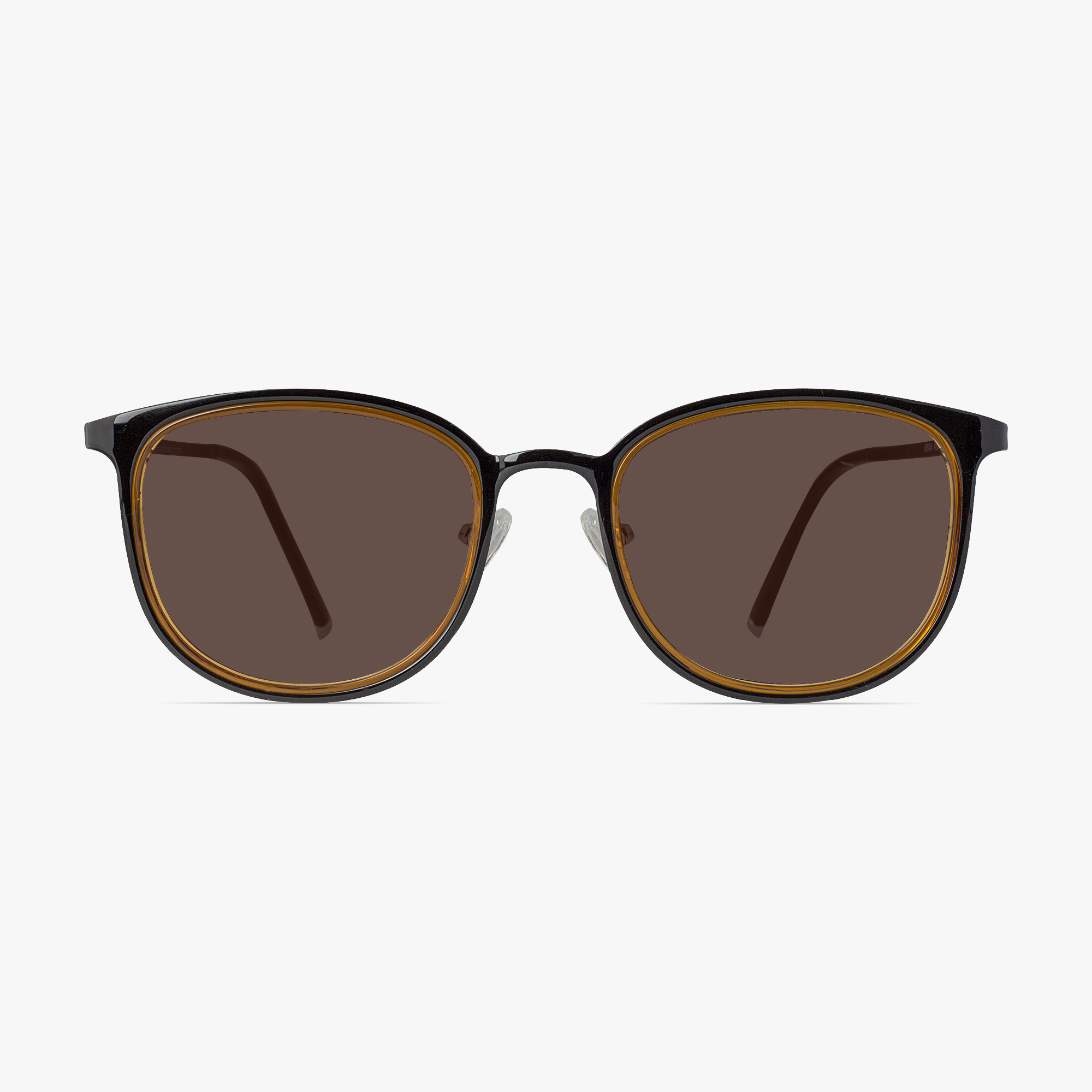 Aspen Dark Brown Sunglasses with Caramel Crystal Inset for Men and Women from Framesfoundry - Front View