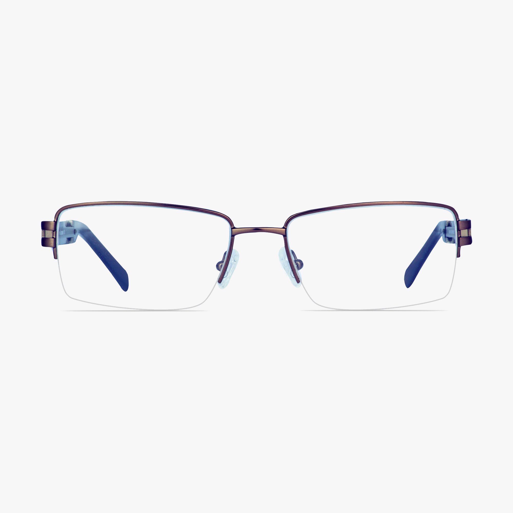 Mazzimo Occhiali Satin Bronze Half Rim MA1114 Glasses for Men from Framesfoundry - Front View