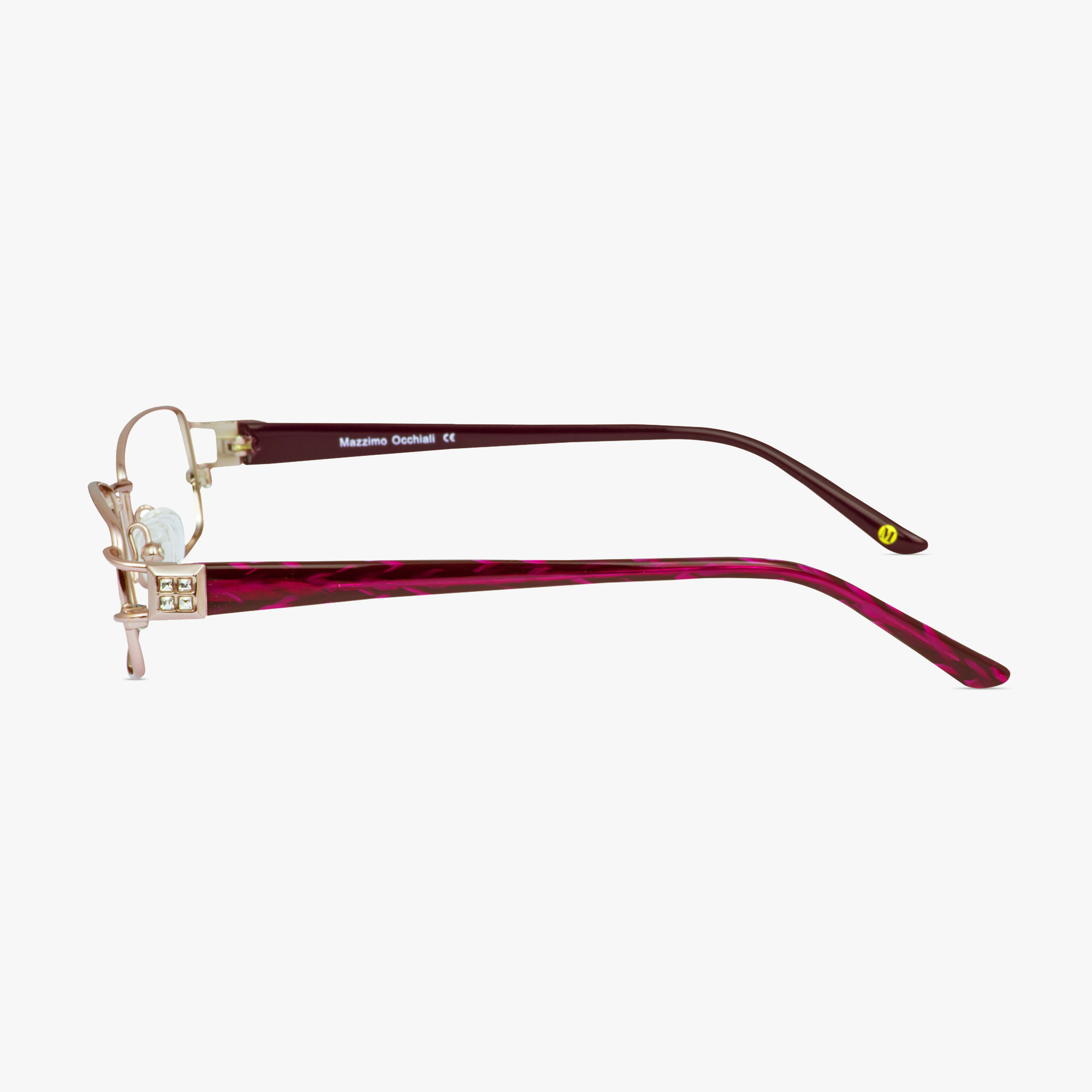 MA2174 Rectangular Coral Glasses for Women from FramesFoundry - Side view