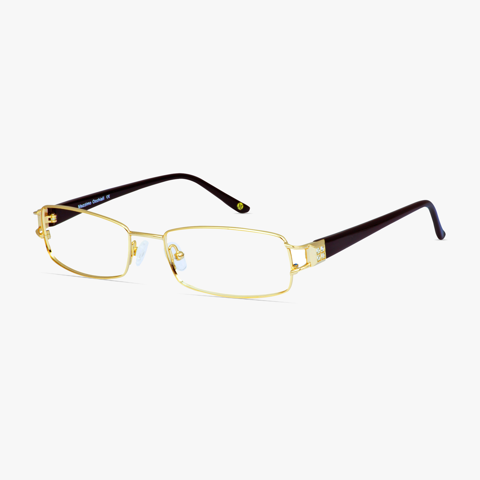 MA2174 Rectangular Gold Glasses for Women from FramesFoundry - Angle view