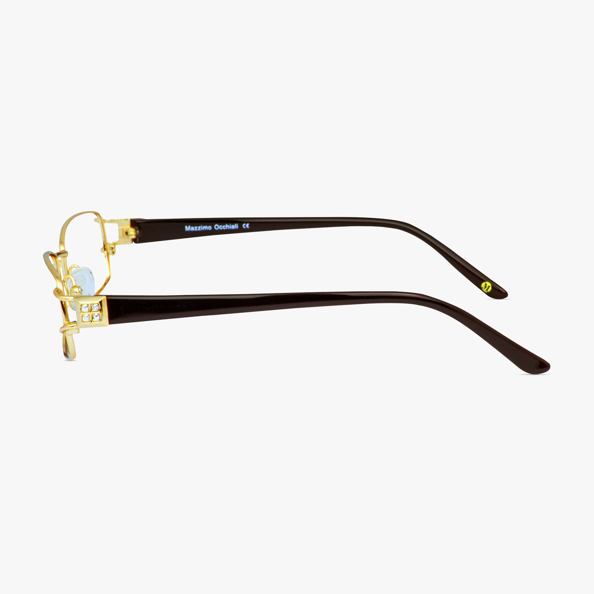 MA2174 Rectangular Gold Glasses for Women from FramesFoundry - Side view