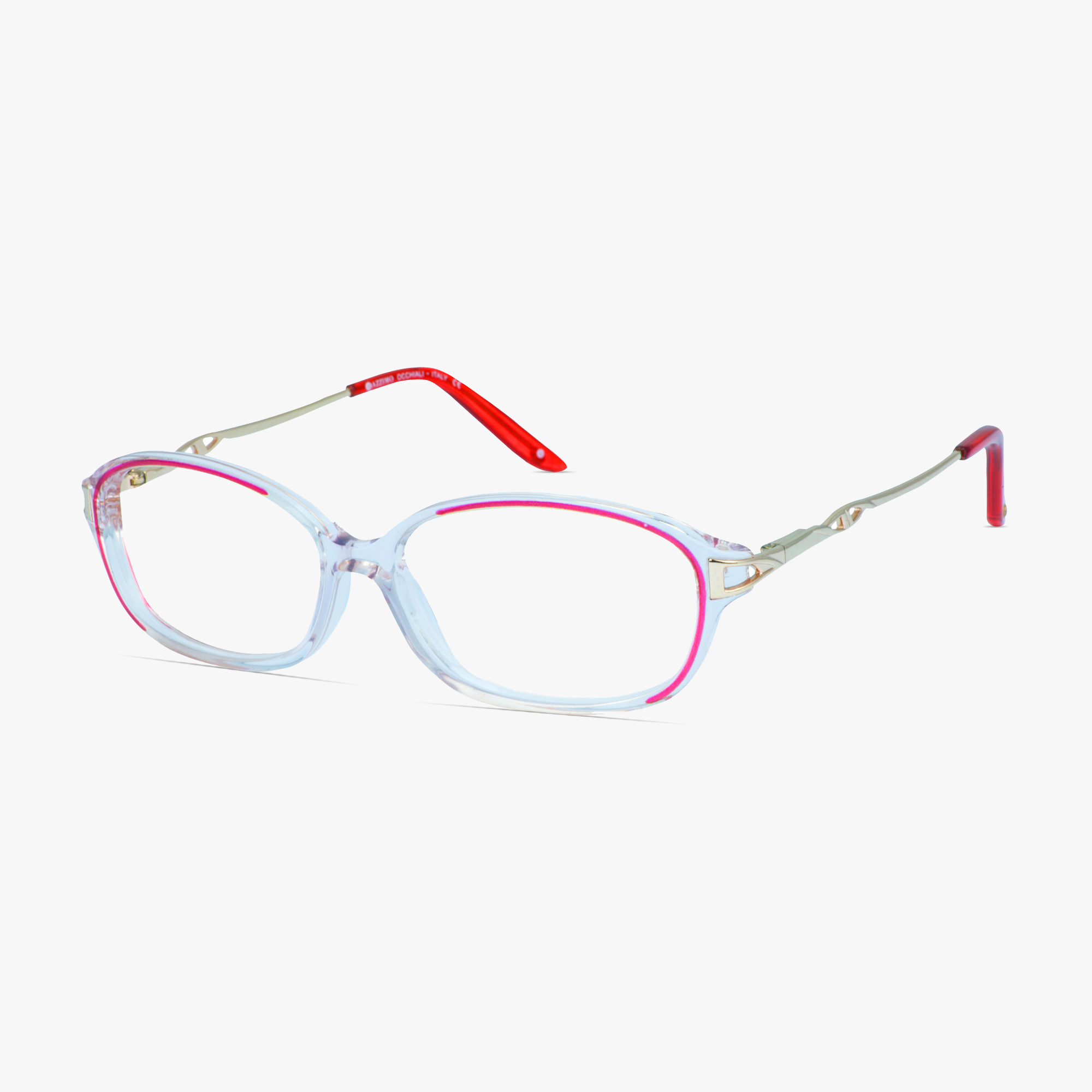 Mazzimo Occhiali MA2180 Red Glasses from FramesFoundry - Angle view