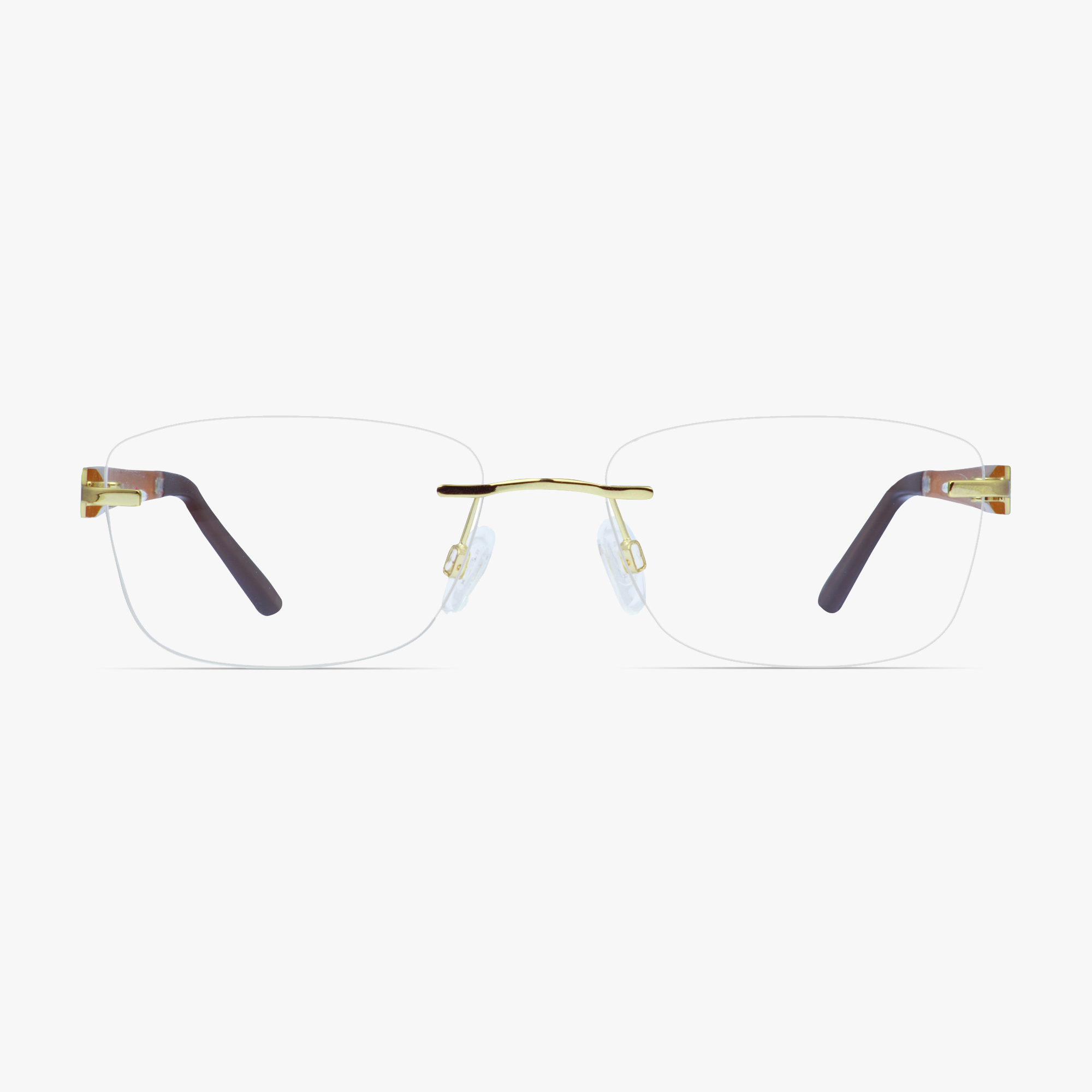 Revlon RV1385 Gold Rimless Glasses for Women by FramesFoundry - Front view
