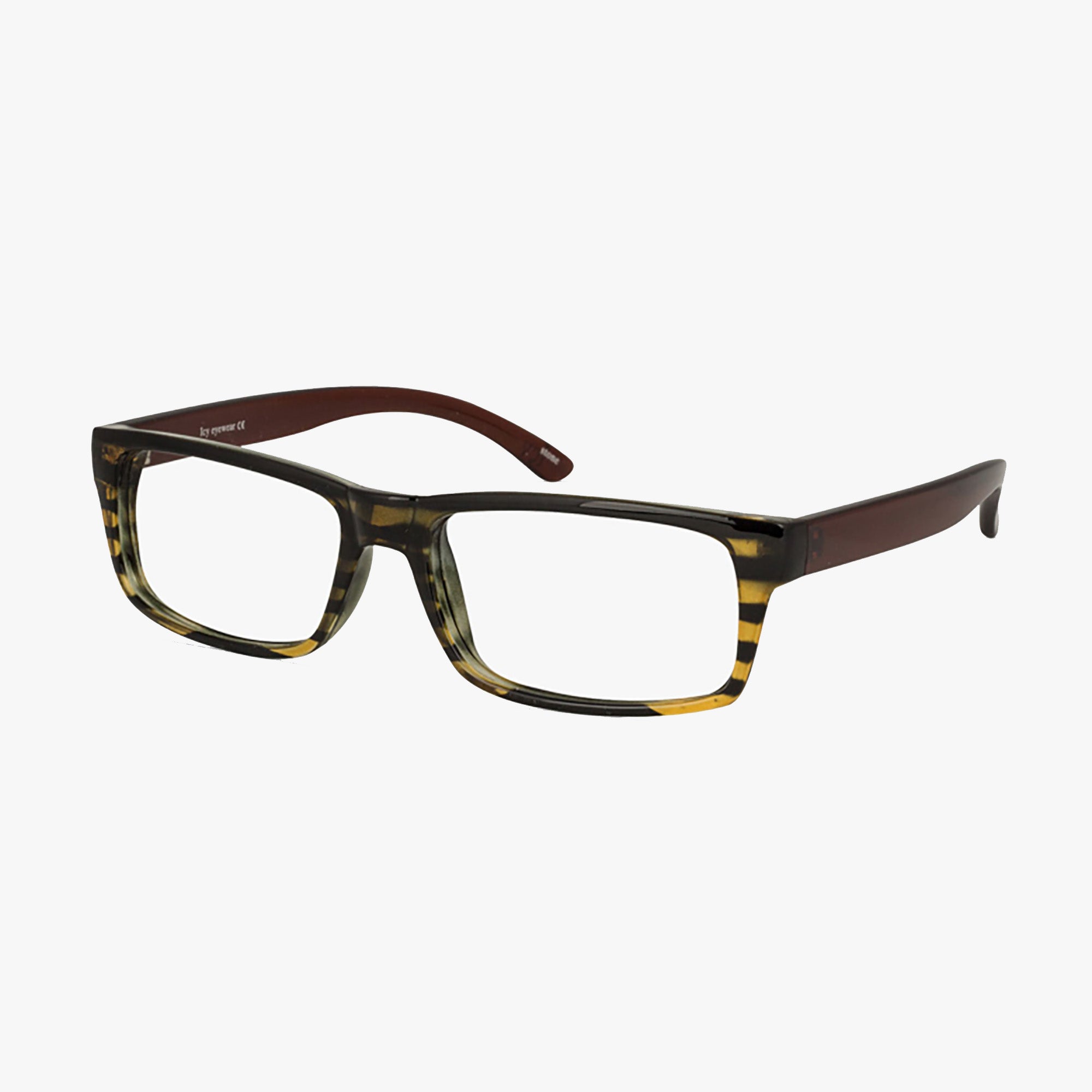 Icy 160 Rectangular Striped Jet Line Glasses for Men and Women from Framesfoundry - Angle View