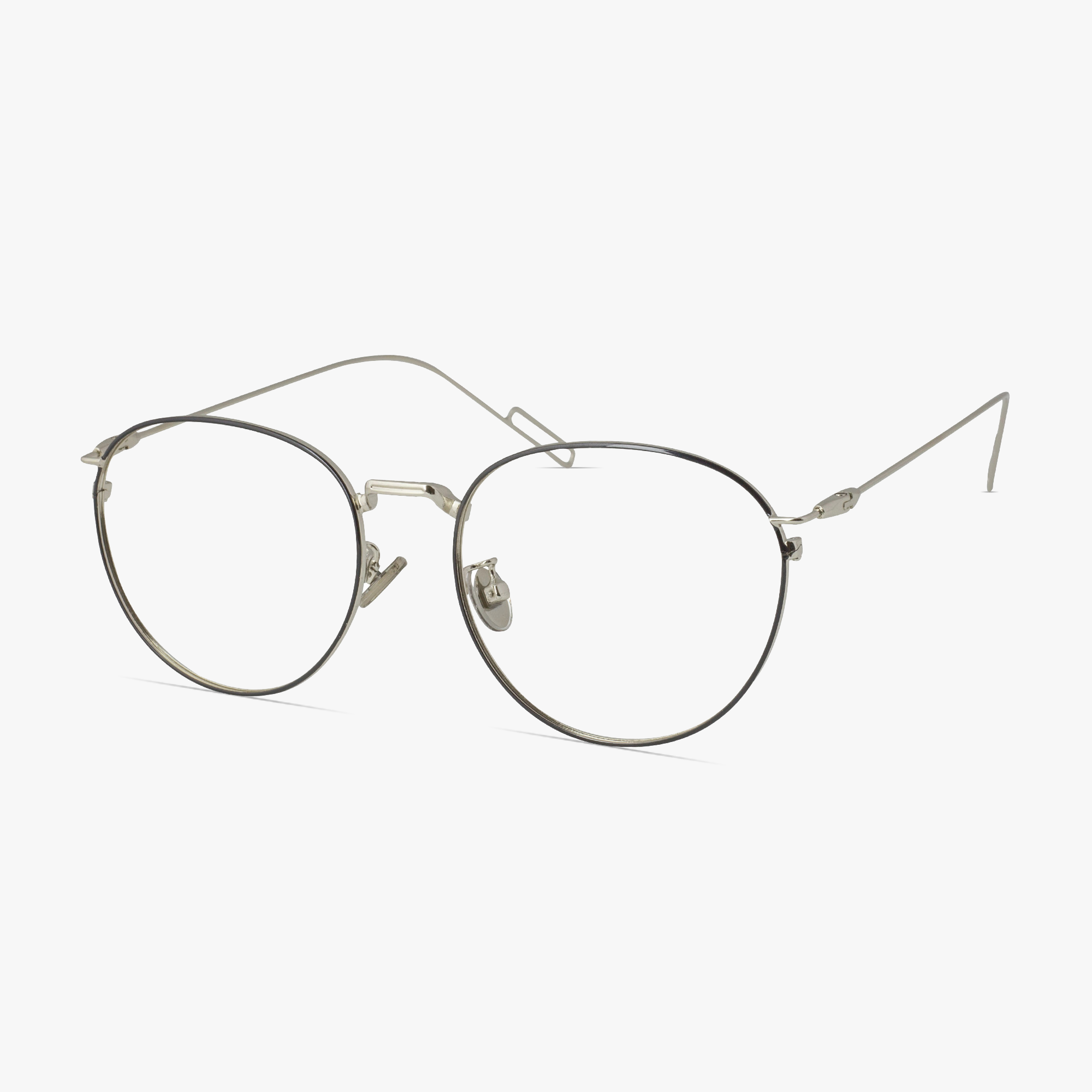 Kable Trendy Round Silver Thinwire Glasses for Men or Women from Framesfoundry - Angle View