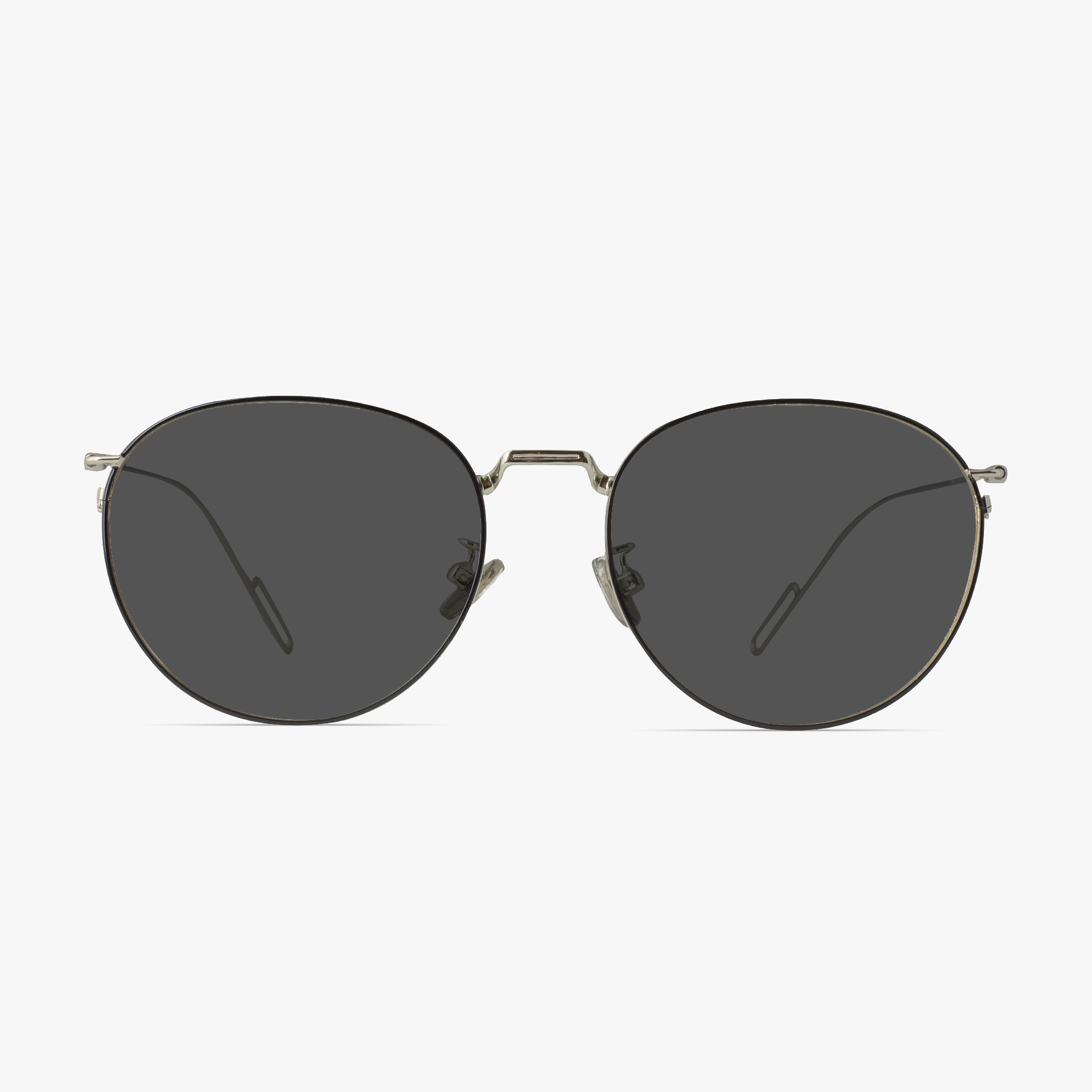 Kable Trendy Round Silver Thinwire Sunglasses for Men or Women from Framesfoundry - Front View