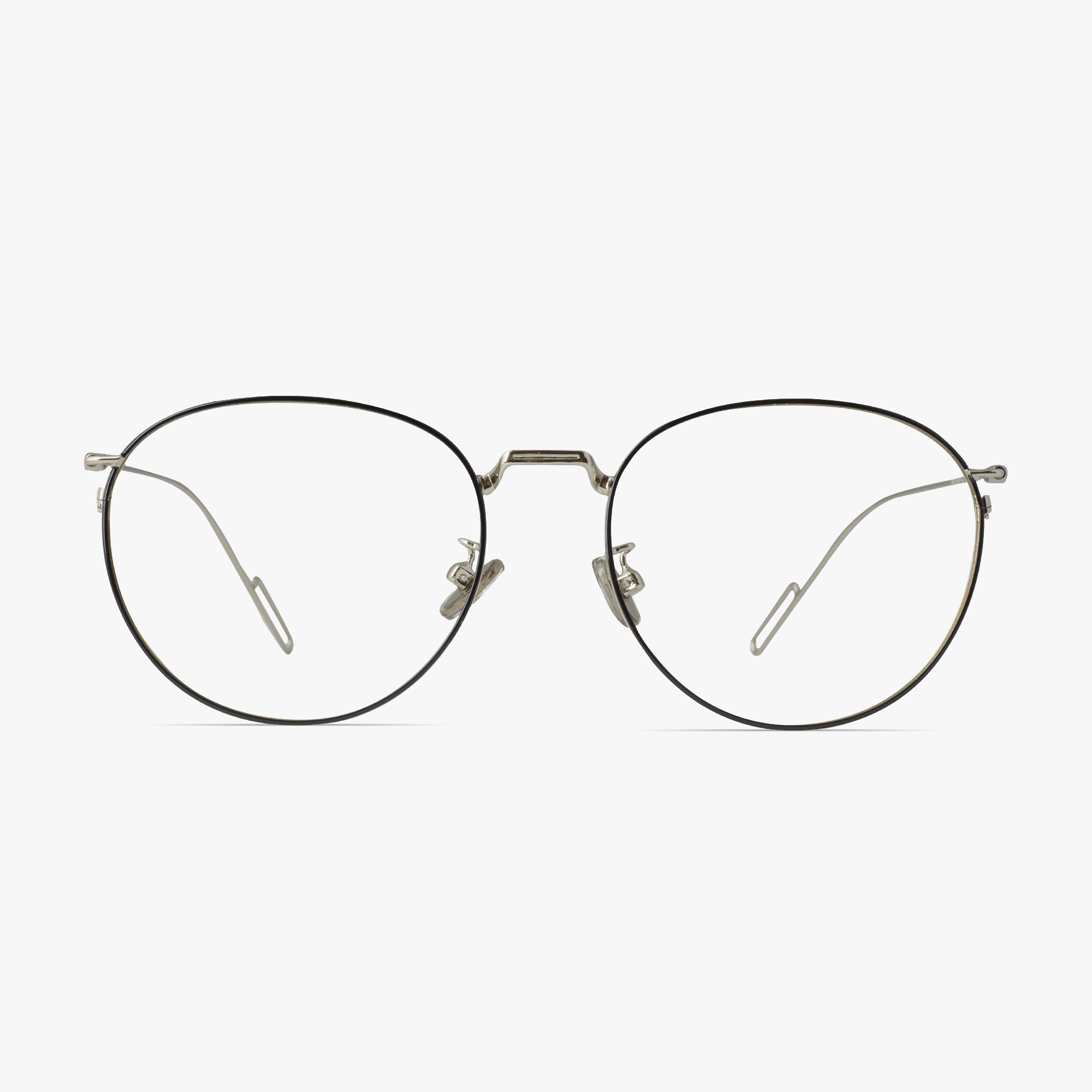 Kable Trendy Round Silver Thinwire Glasses for Men or Women from Framesfoundry - Front View