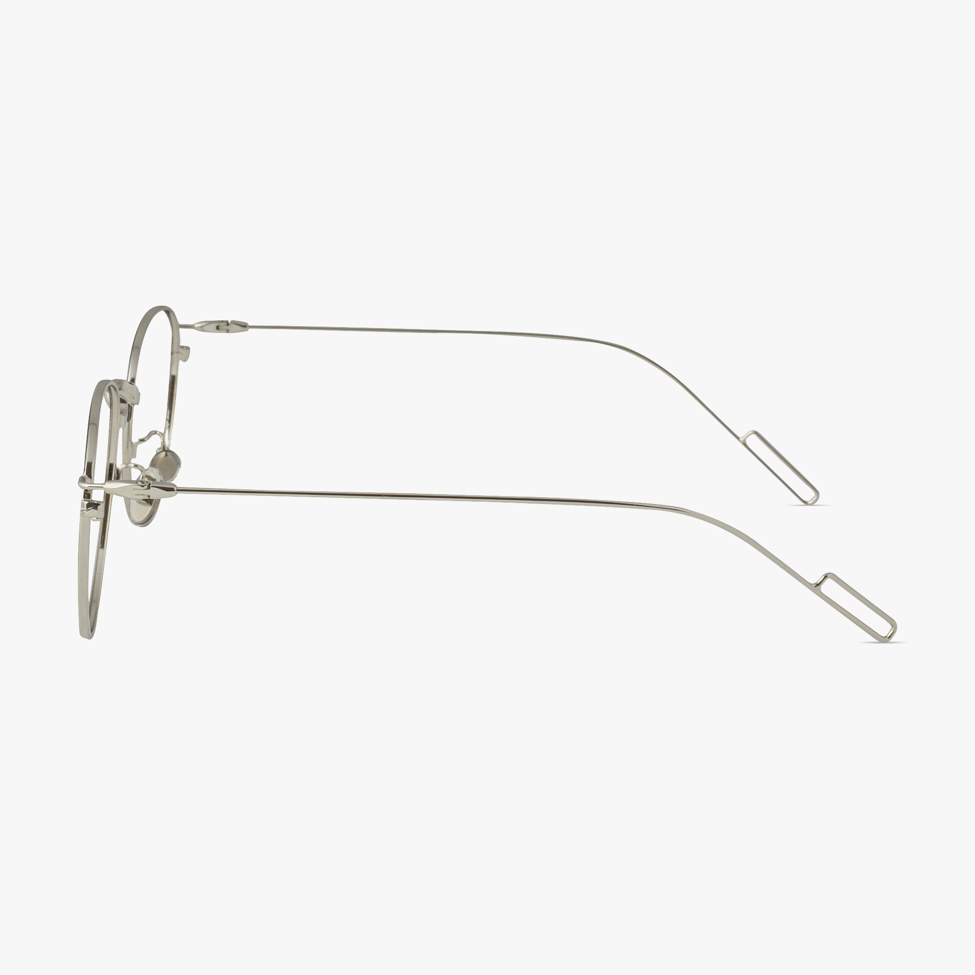 Kable Trendy Round Silver Thinwire Glasses for Men or Women from Framesfoundry - Side View