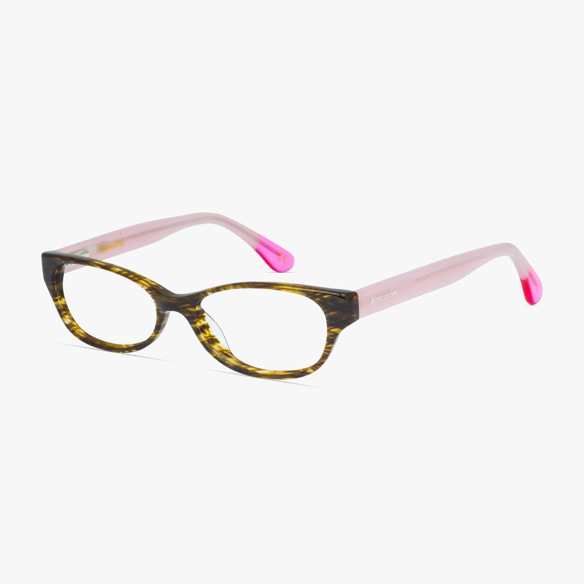 Accessorize ACS004 Brown Mottle Pink Glasses for Women by Framesfoundry - Angle View