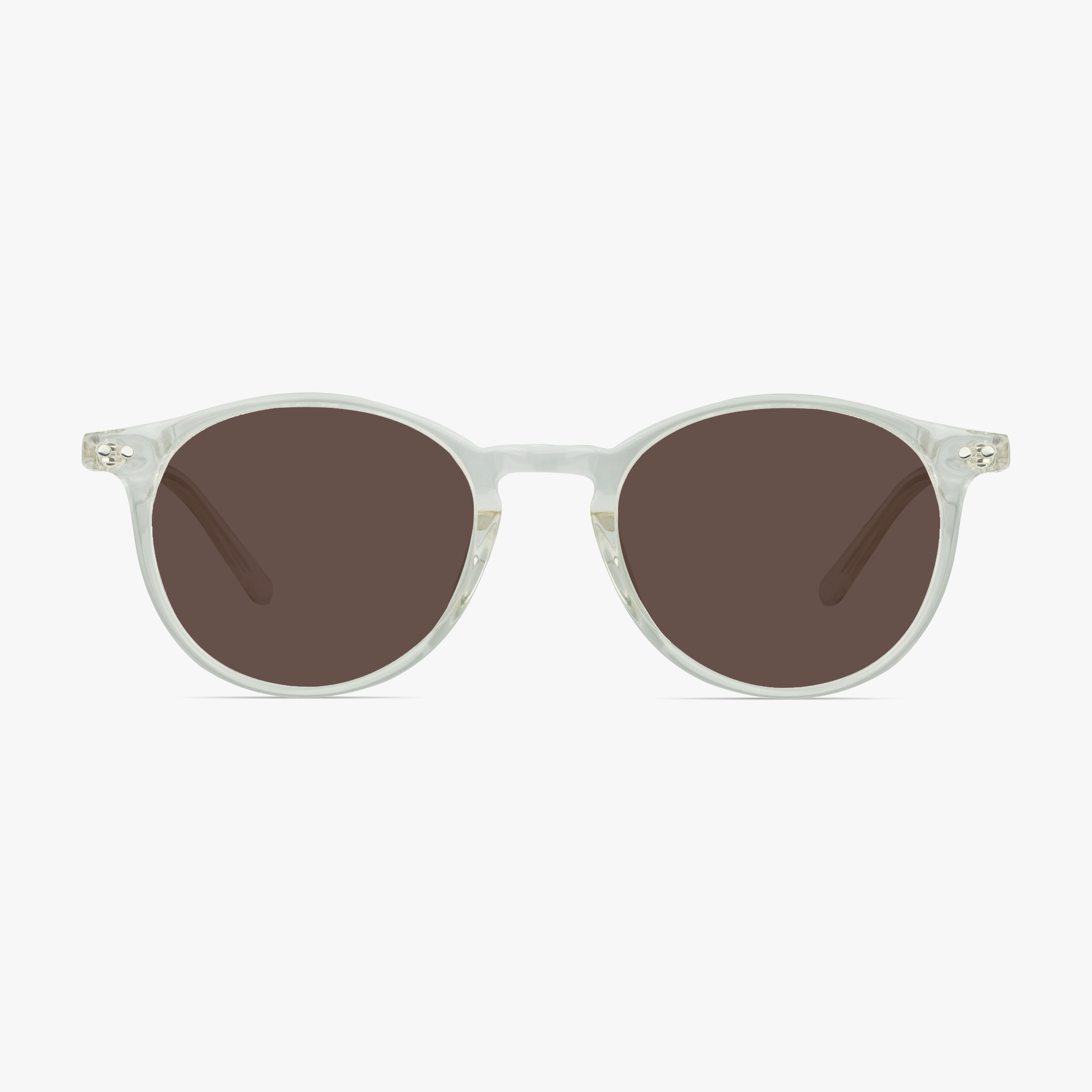 Liverpool Crystal Clear Round Sunglasses for Men and Women from Framesfoundry - Front View