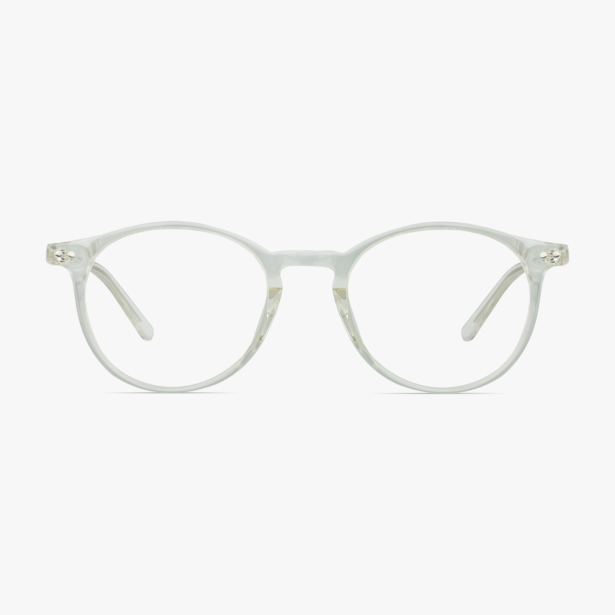 Liverpool Crystal Clear Round Glasses for Men and Women from Framesfoundry - Front View