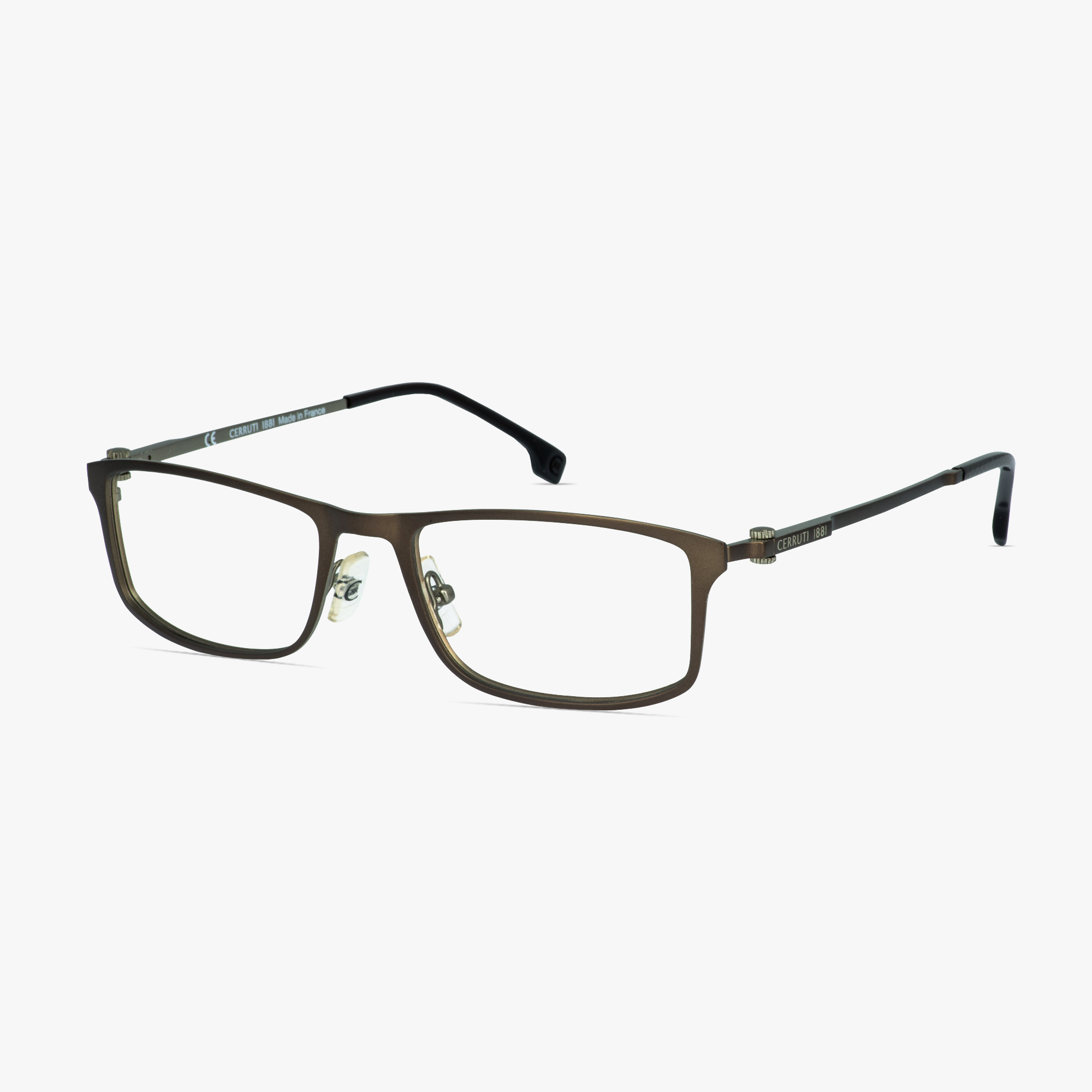 Cerruti 1881 CE6078 Brown Rectangular Glasses for Men from Framesfoundry - Angle View