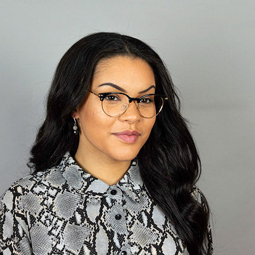 Alex Retro Round Mixed Material Glasses in Blue Tortoise Shell by Framesfoundry - Model 2