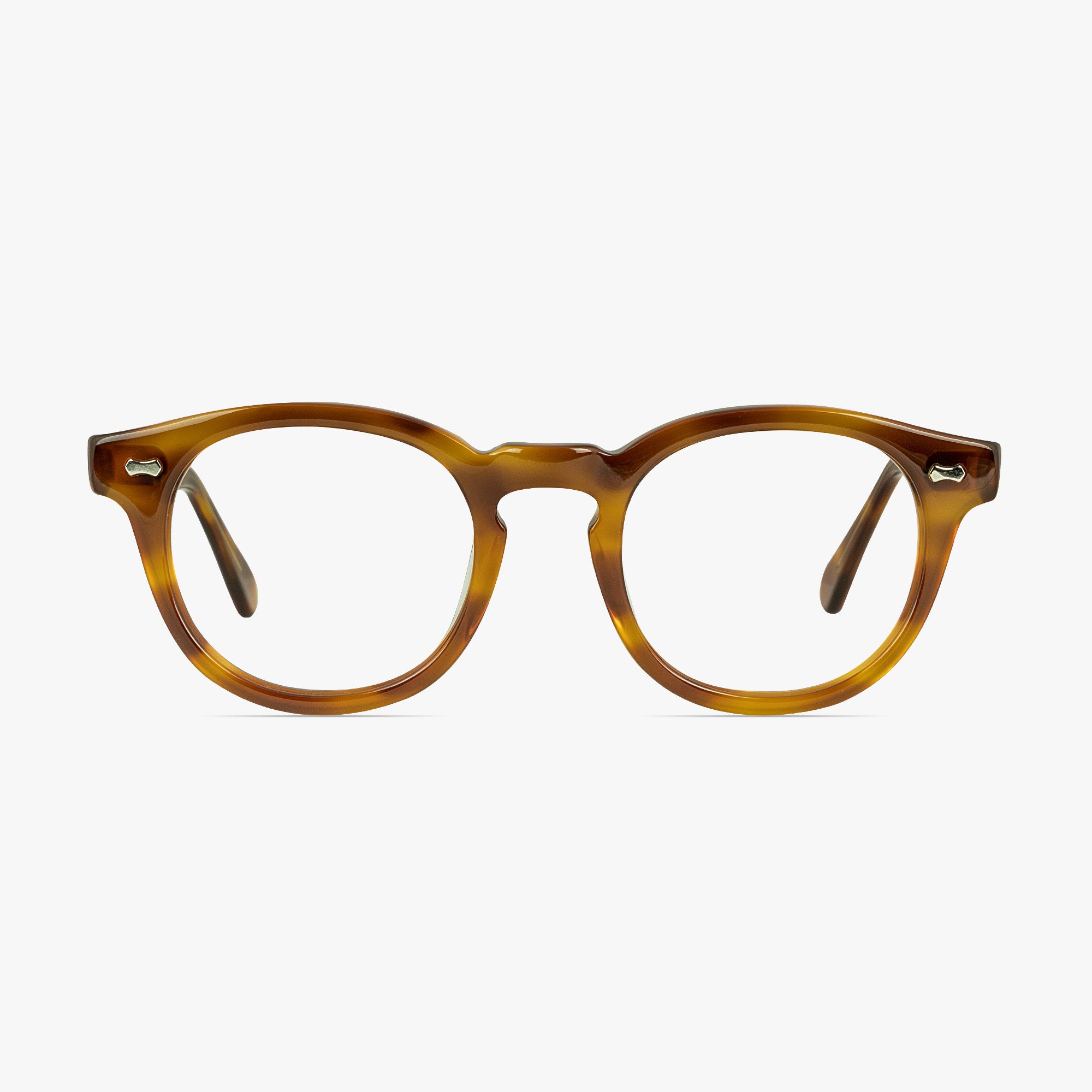 Joey Caramel Brown Round Glasses for Men or Women from Framesfoundry - Front View