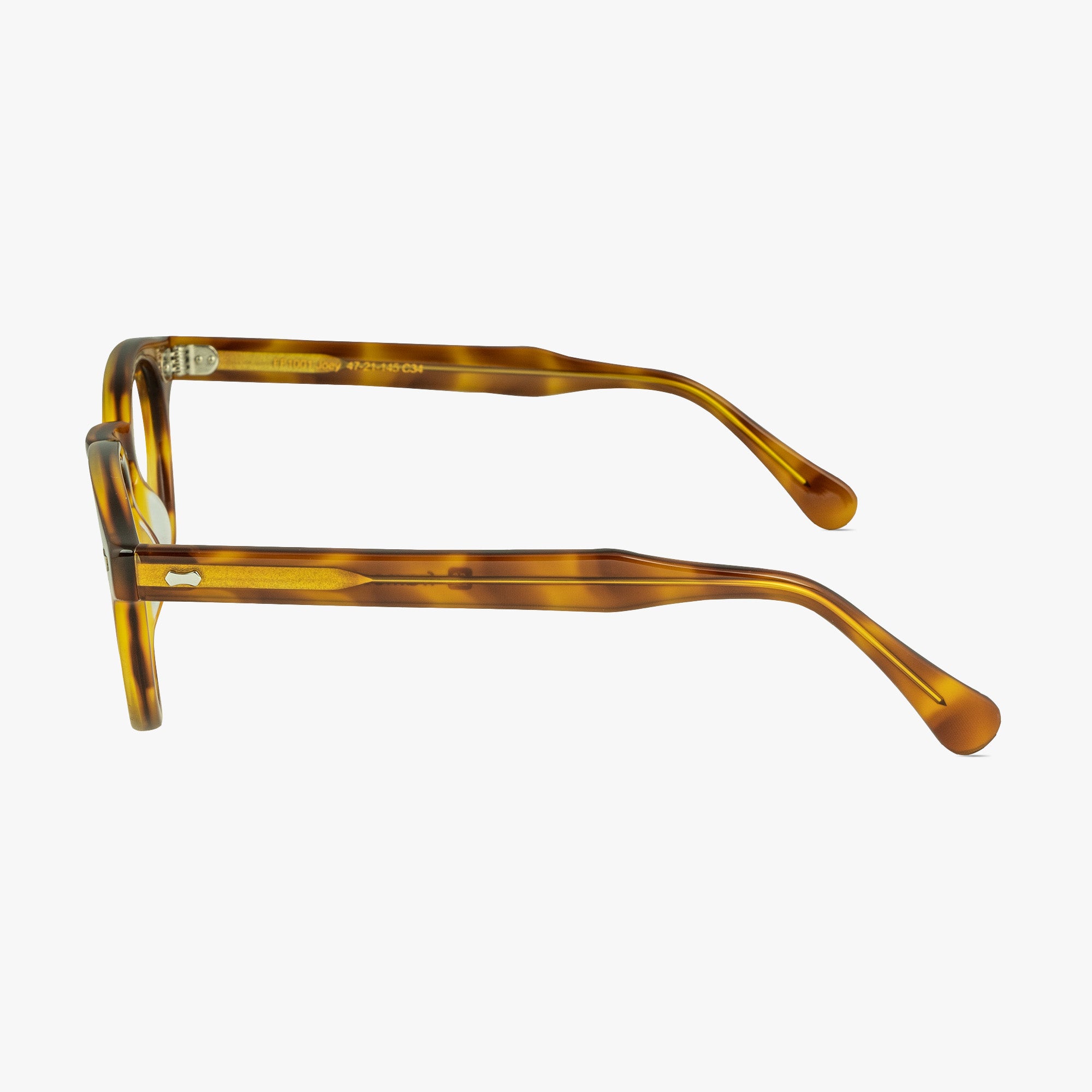 Joey Caramel Brown Round Glasses for Men or Women from Framesfoundry - Side View