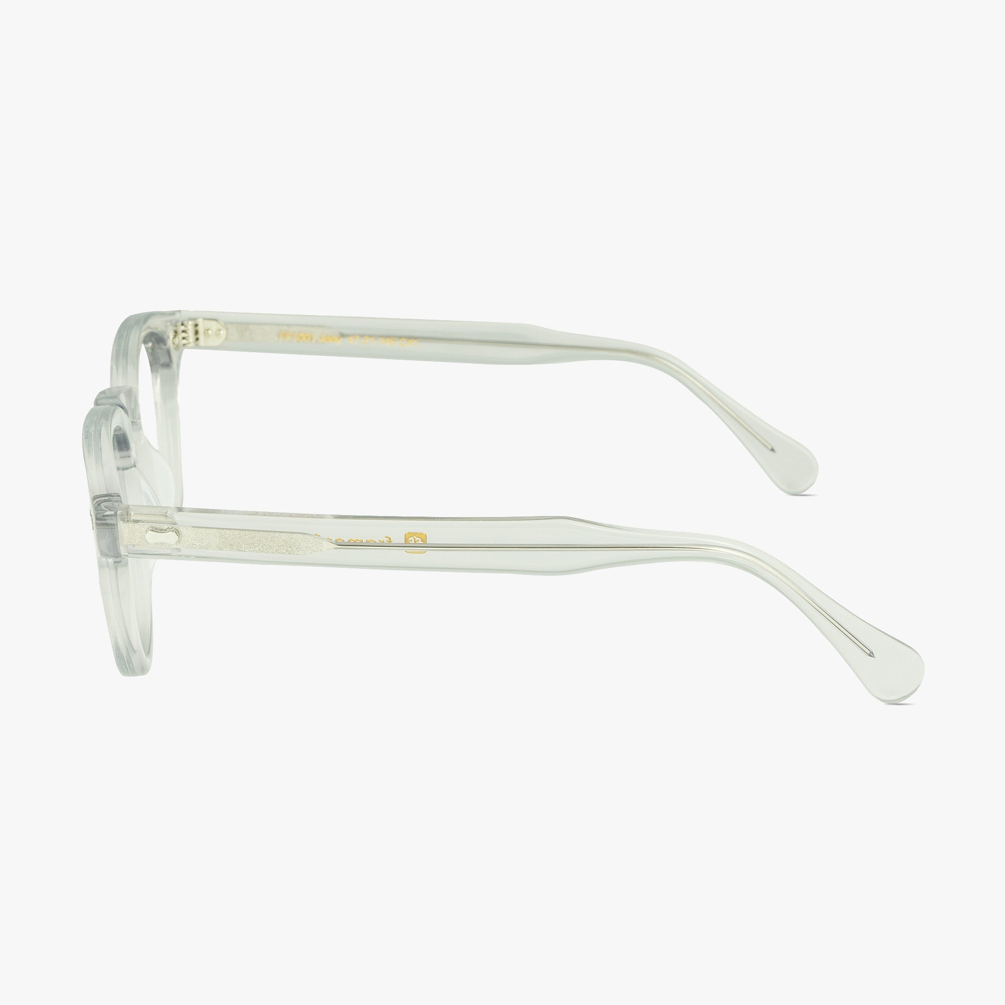Joey Crystal Clear Round Glasses for Men or Women from Framesfoundry - Side View