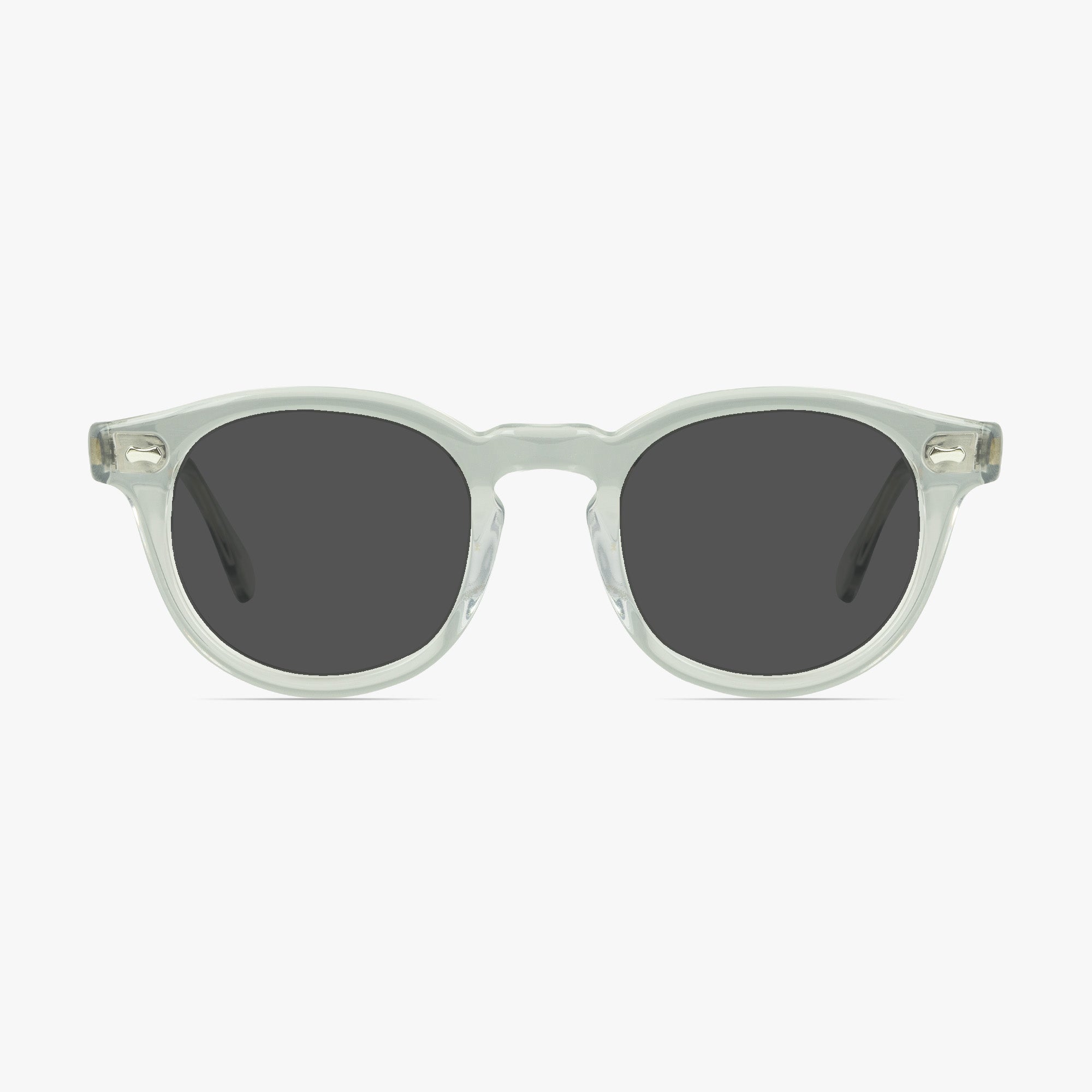 Joey Crystal Clear Round Glasses for Men or Women from Framesfoundry - Sunglasses Front View
