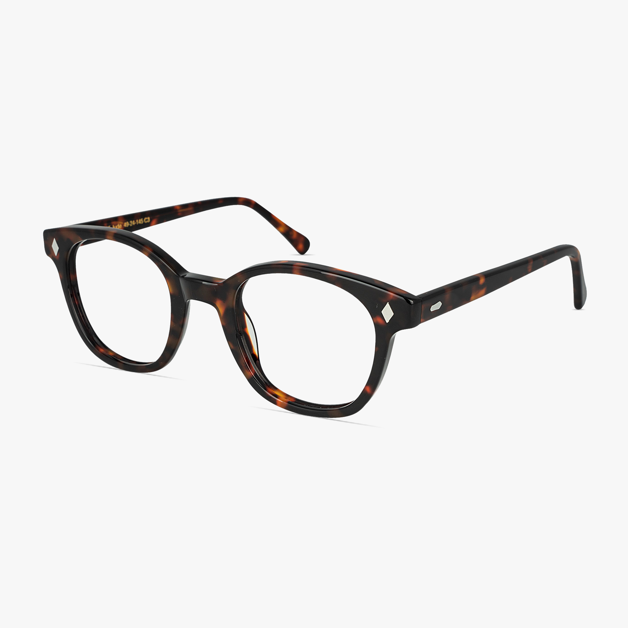 Jude Dark Brown Mottle Glasses for men and women from FramesFoundry – Angle View