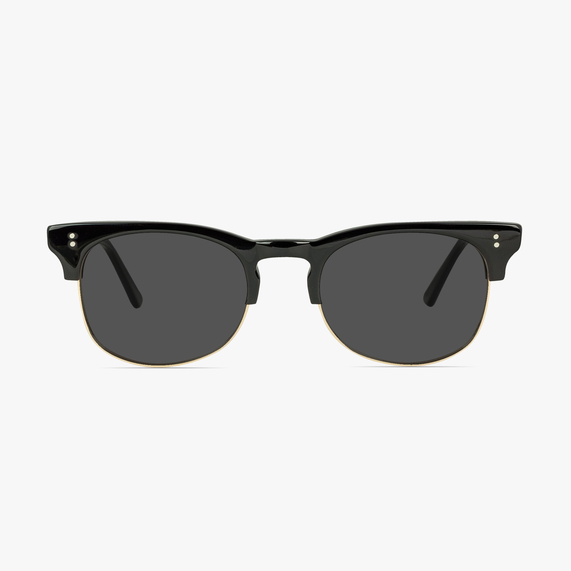 Holborn Oval Black Retro Glasses for Men and Women from Framesfoundry - Sunglasses Front View