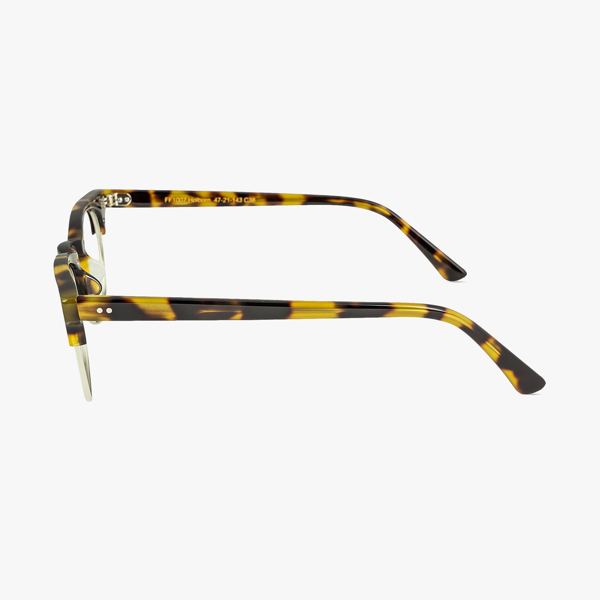 Holborn Oval Tortoise Shell Retro Glasses for Men and Women from Framesfoundry - Side View