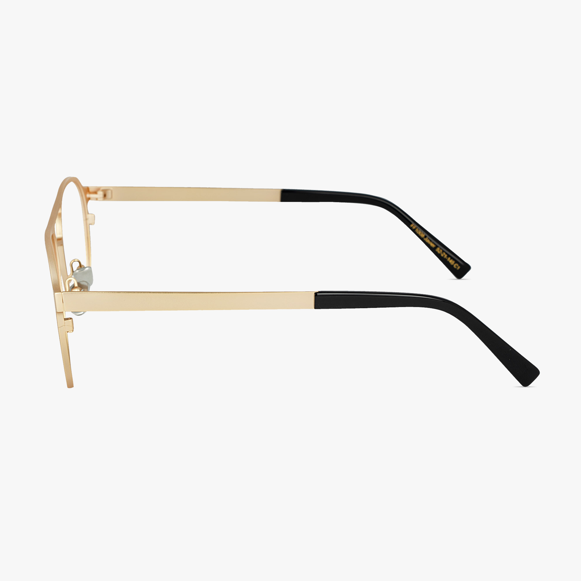 Javier Square Aviator Matt Gold Glasses for men and women from FramesFoundry – Side View
