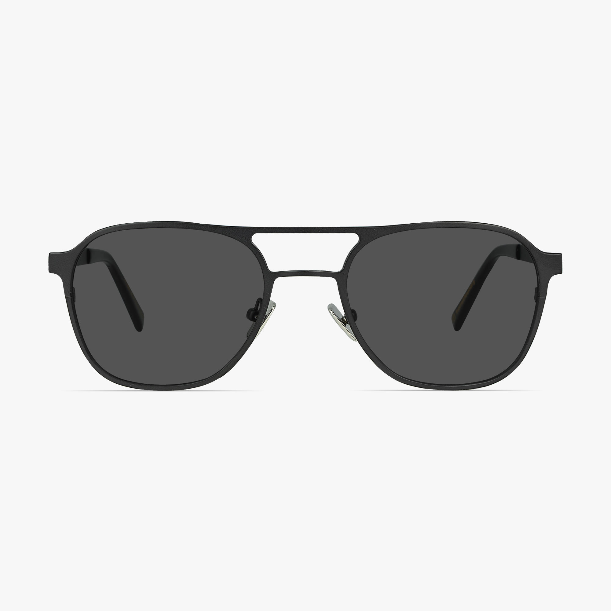 Javier Square Aviator Matt Black Sunglasses for men and women from FramesFoundry – Front View