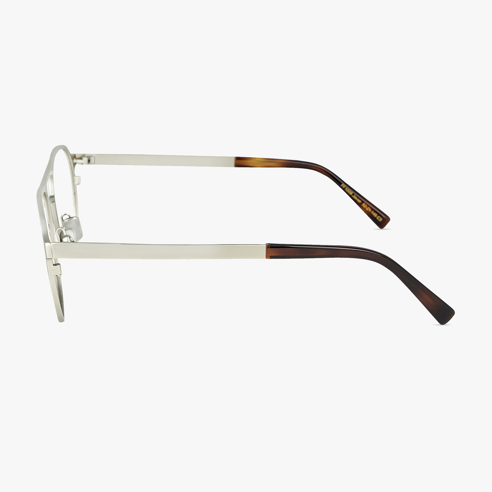 Javier Square Aviator Matt Silver Glasses for men and women from FramesFoundry – Side View
