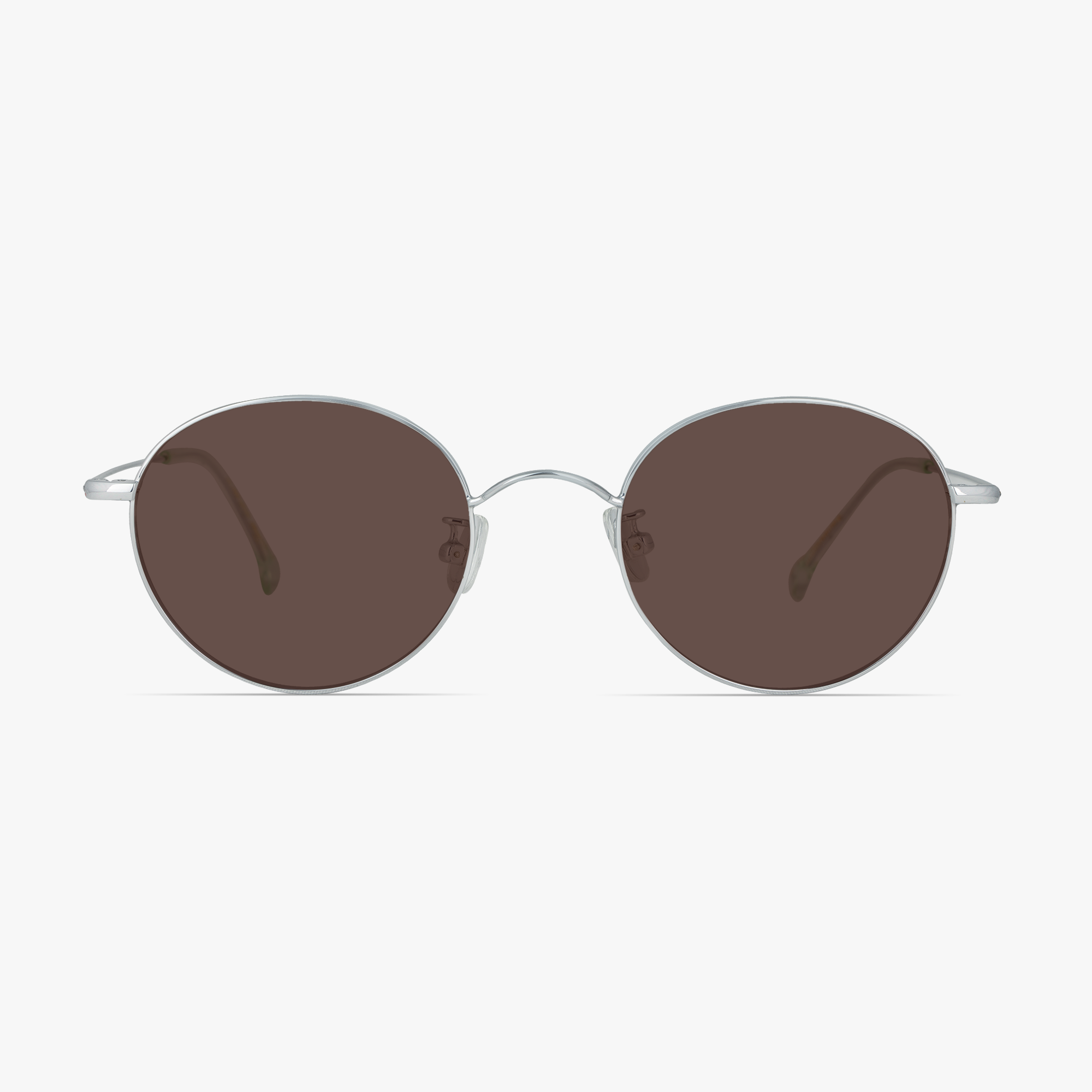 Simone Blue Silver Round Sunglasses for women from FramesFoundry – Front View