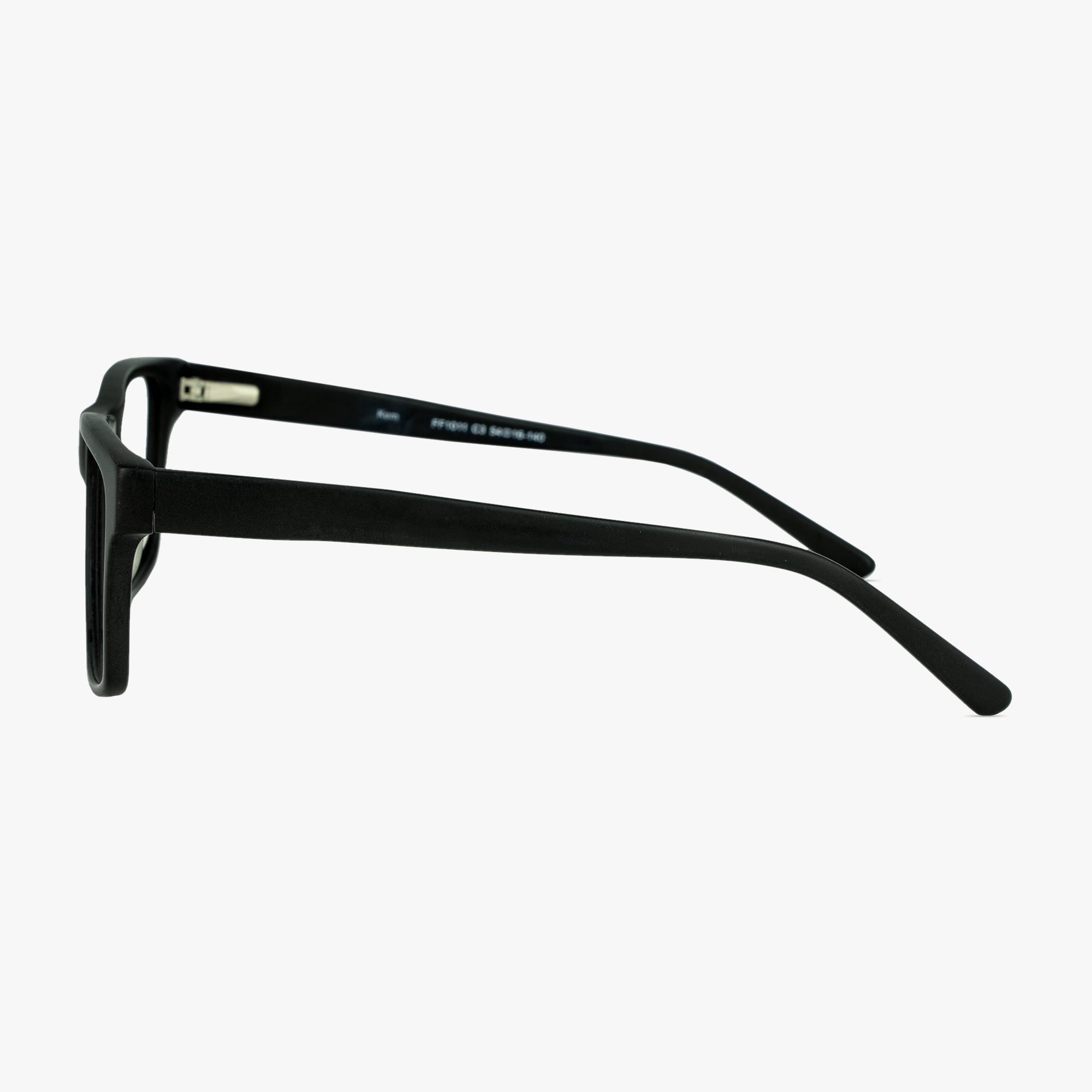 Kem Matt Black Glasses for men and women from FramesFoundry – Side View