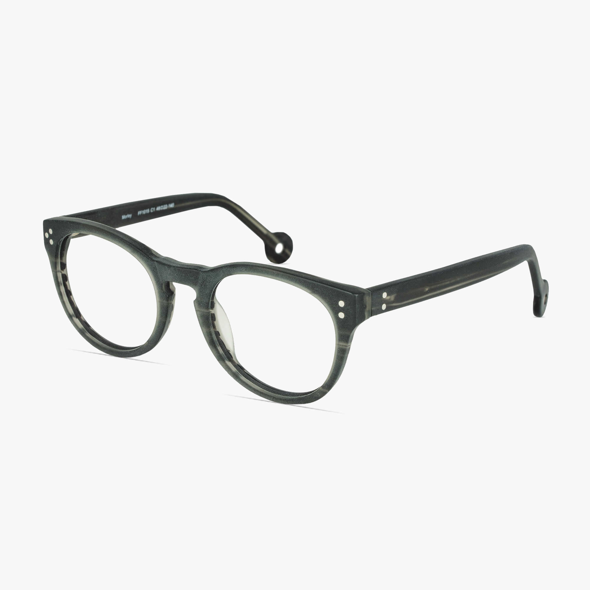 Morley Charcoal Round Glasses for men from FramesFoundry – Angle View