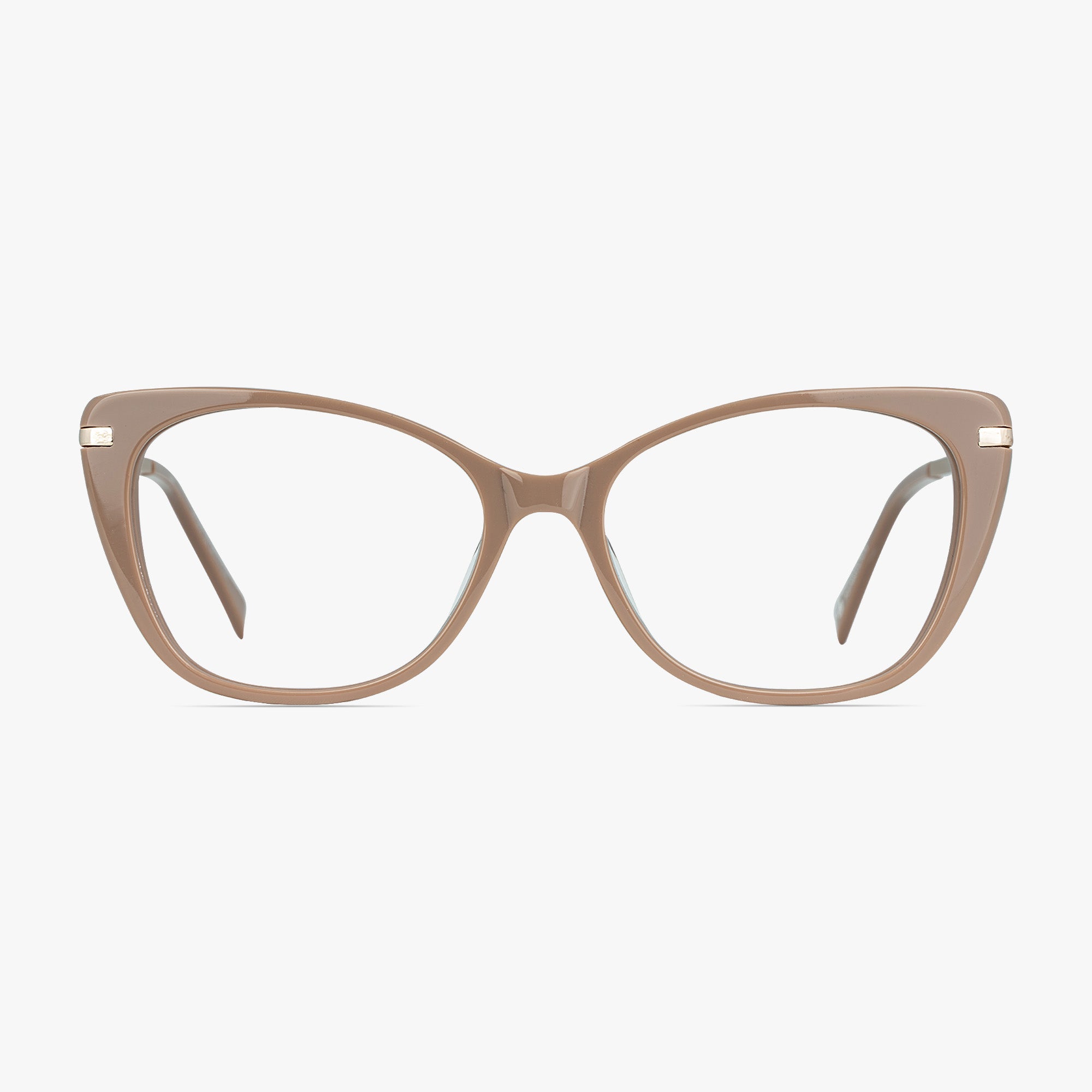 Lauren Cateye Cafe Cream Glasses for Women by Framesfoundry - Front View