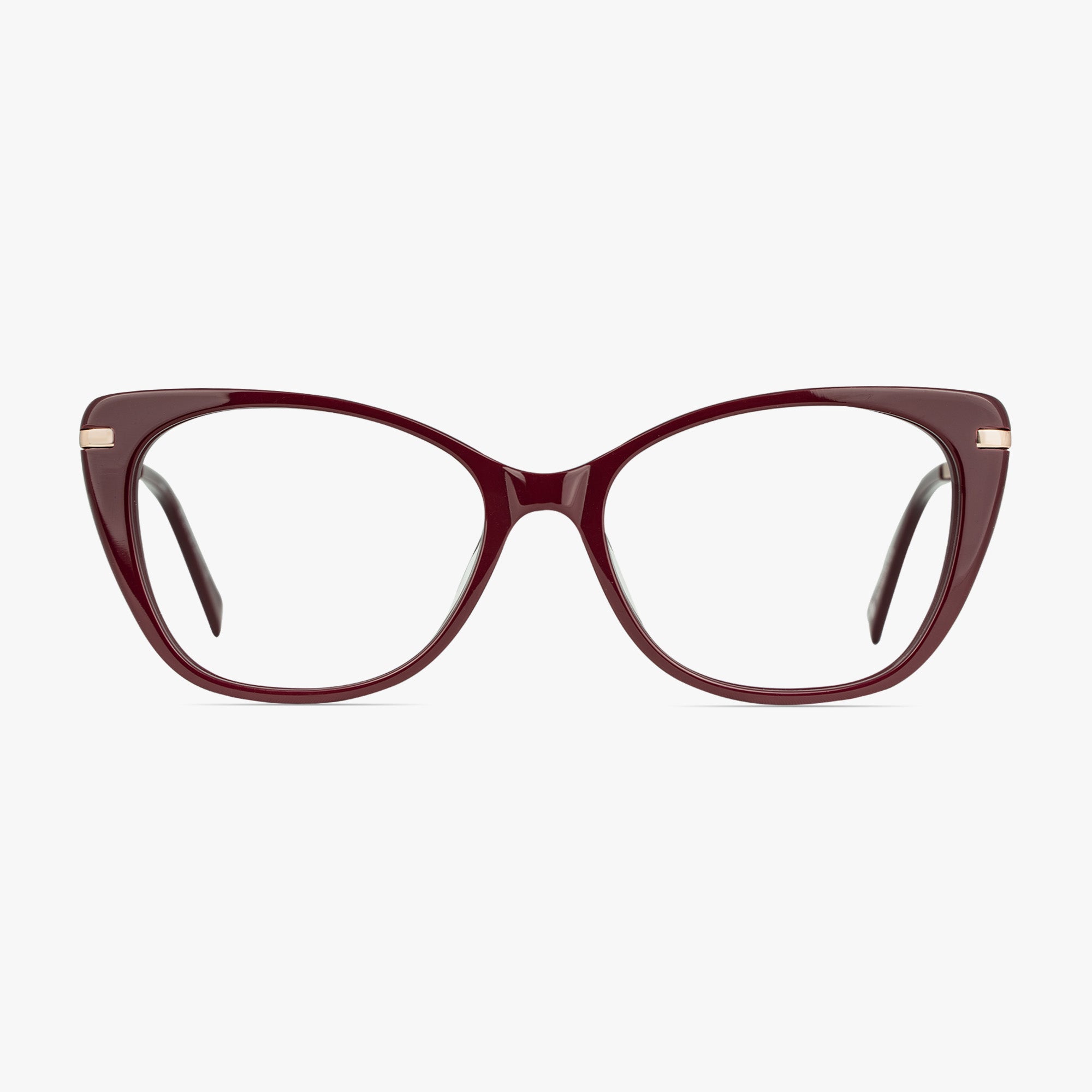 Lauren Cateye Burgundy Glasses for Women by Framesfoundry - Front View