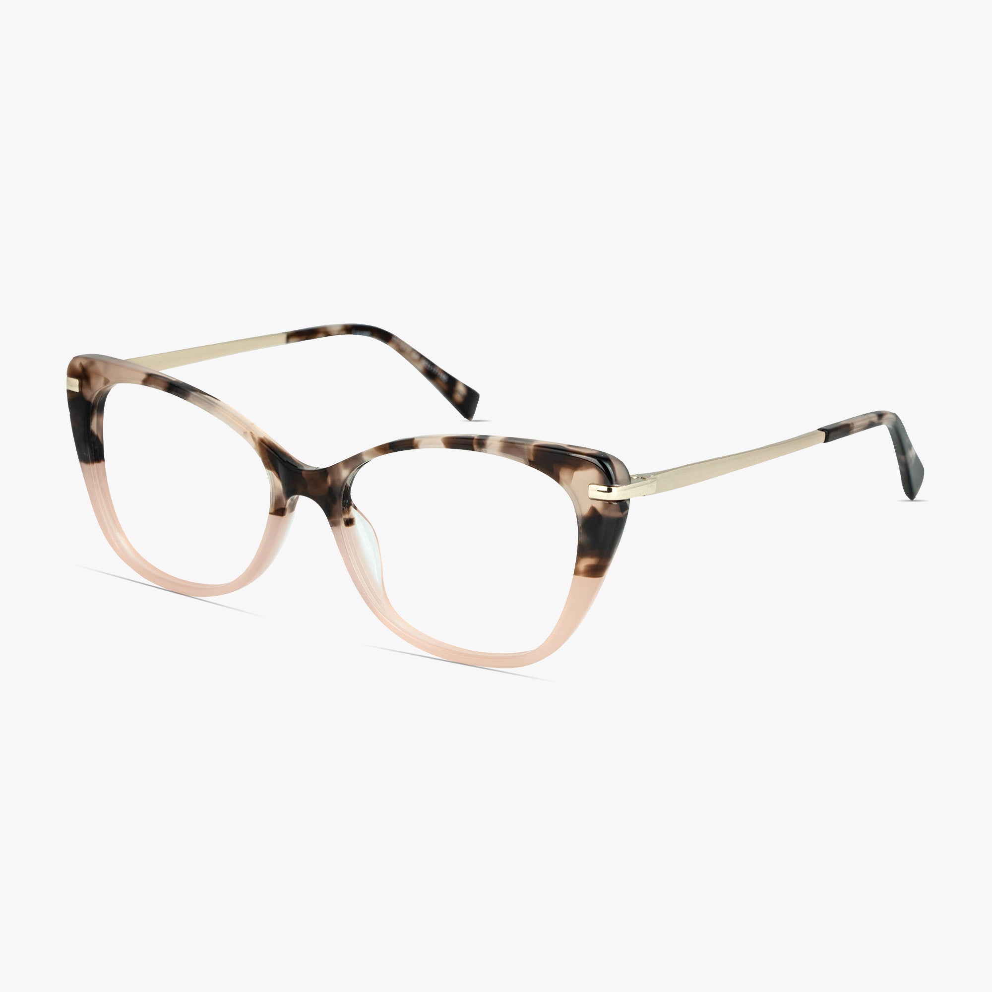 Lauren Cateye Fawn Pink Glasses for Women by Framesfoundry - Angle View