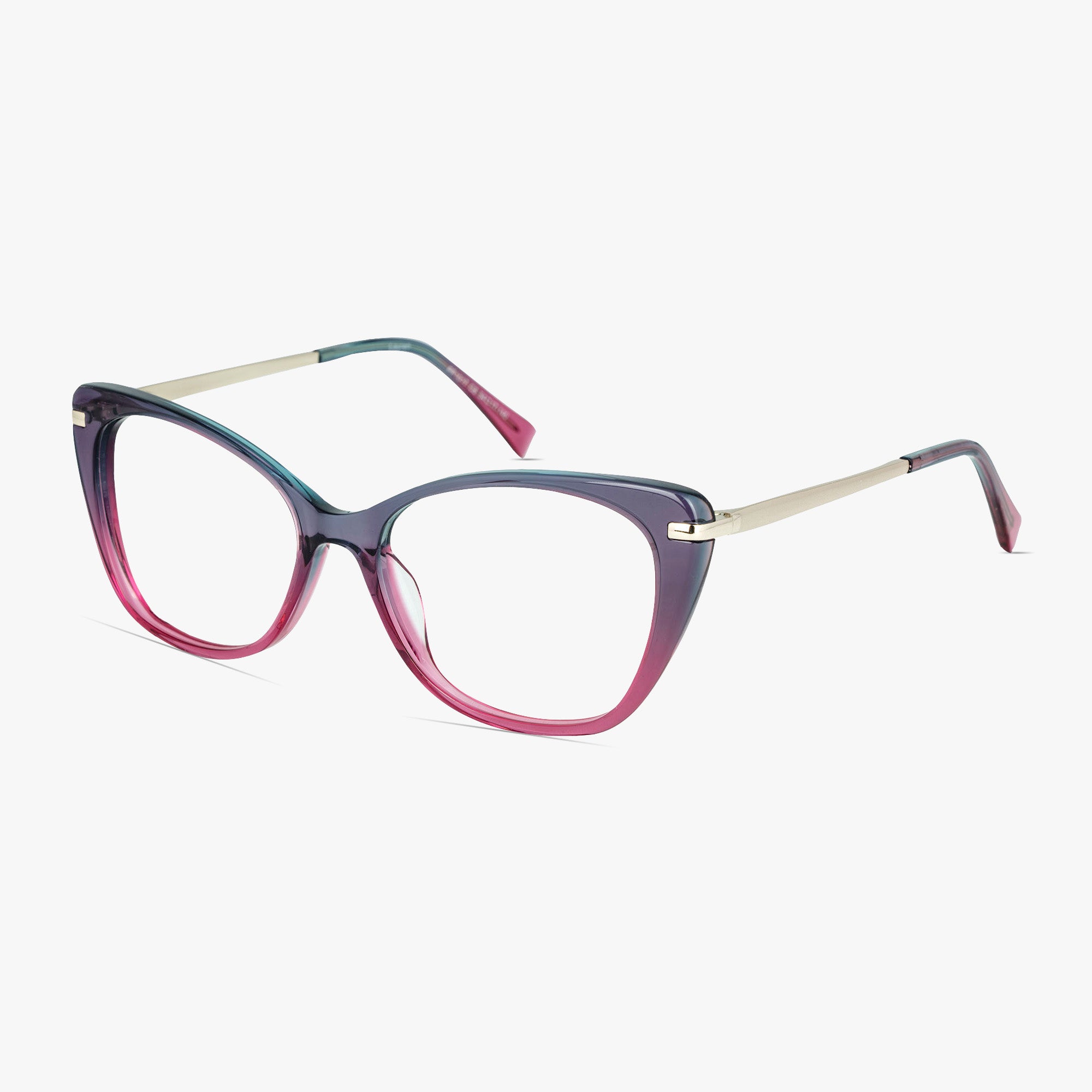 Lauren Cateye Purple Rain Glasses for Women by Framesfoundry - Angle View