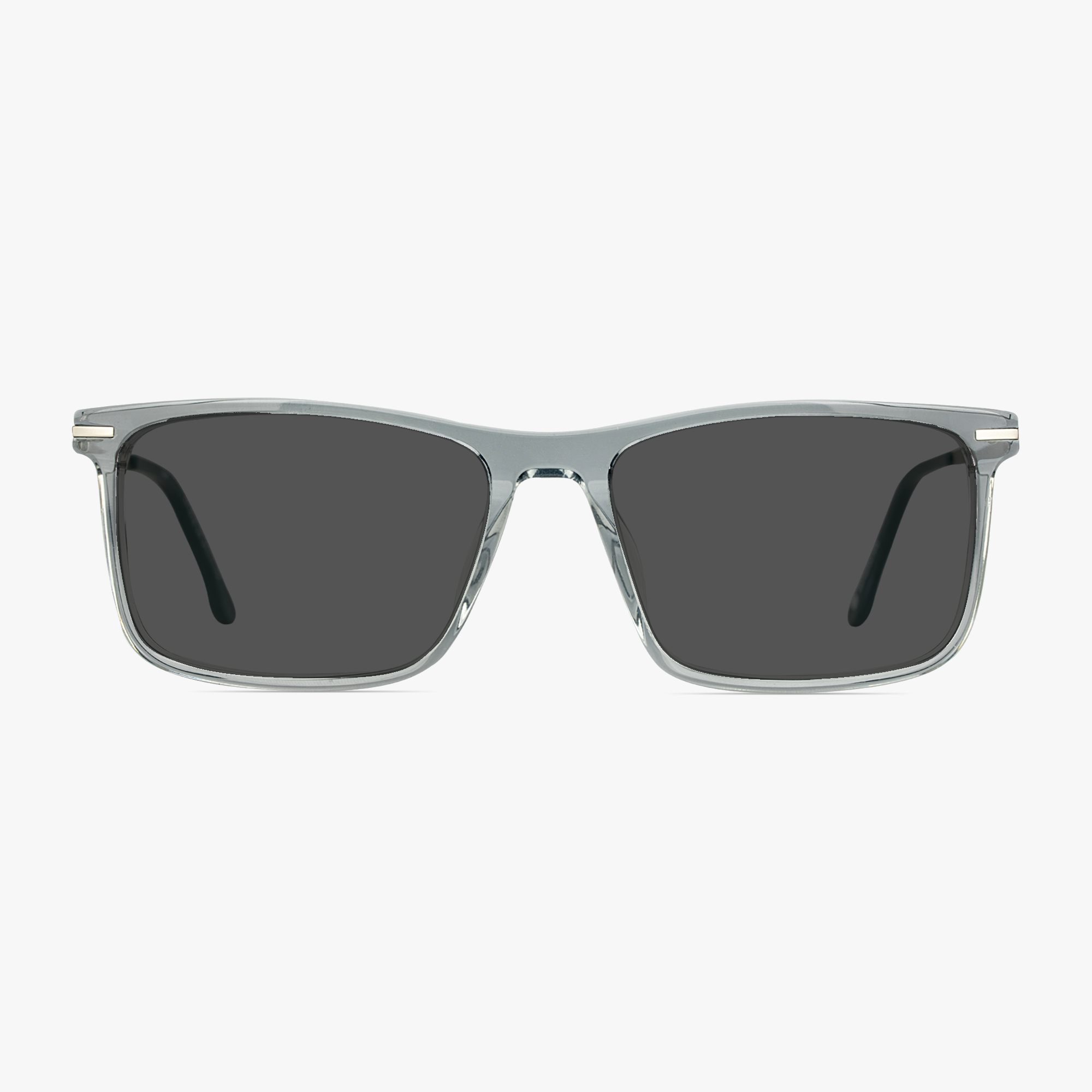 Dean Rectangular Clear Mixed Material Sunglasses for Men From Framesfoundry - Front View