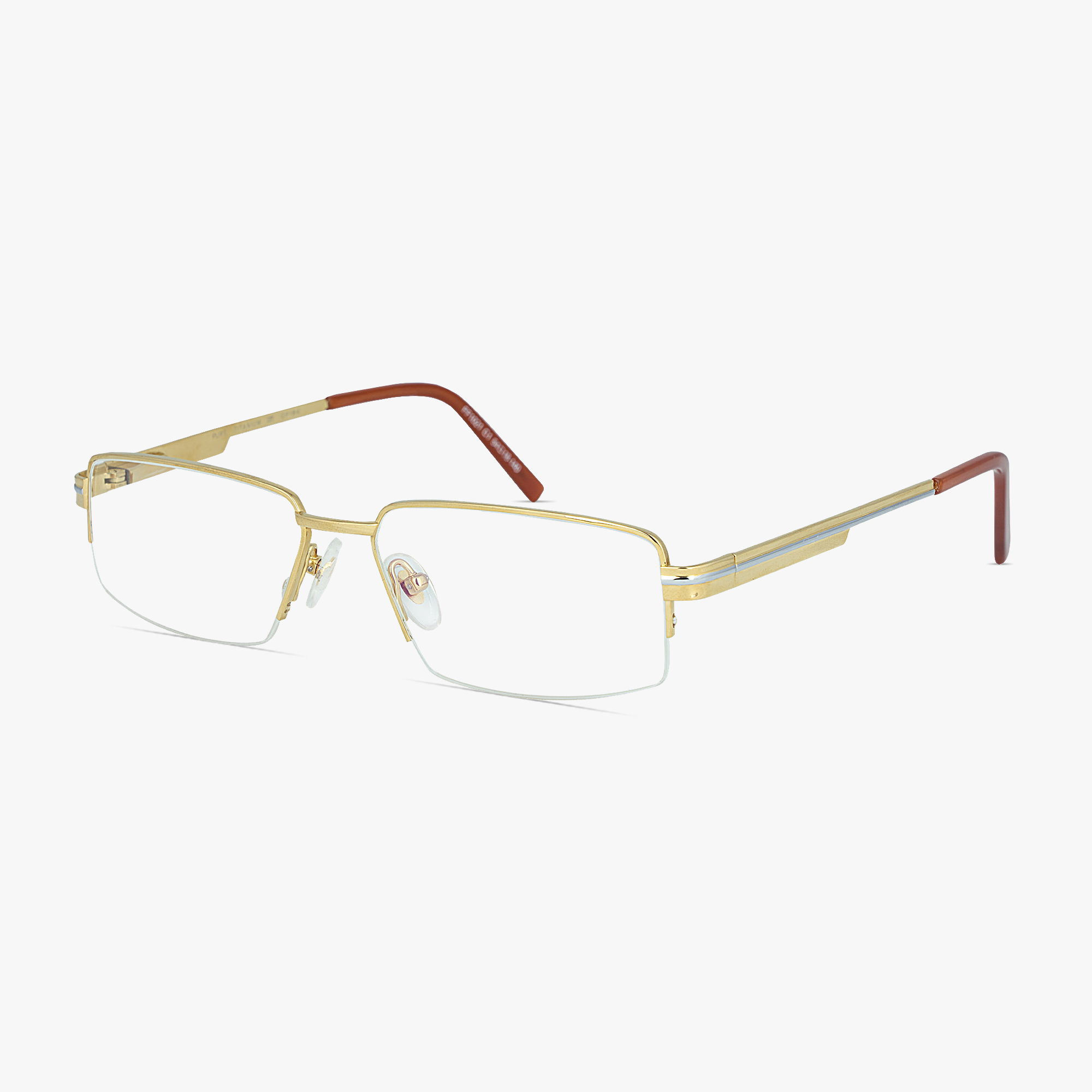 Carter Pure Titanium Gold Glasses for men from FramesFoundry – Angle View