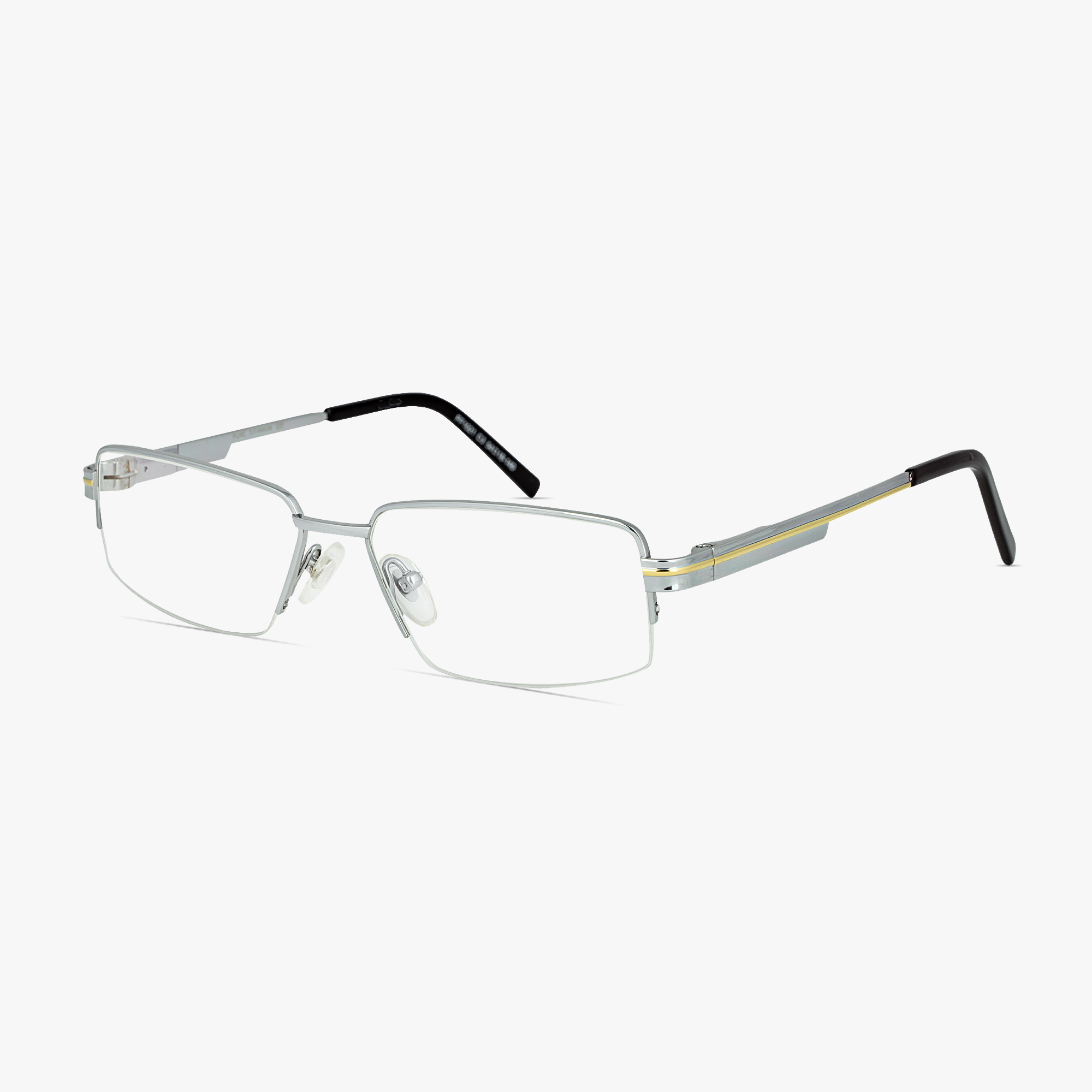 Carter Pure Titanium Silver Glasses for men from FramesFoundry - Angle View