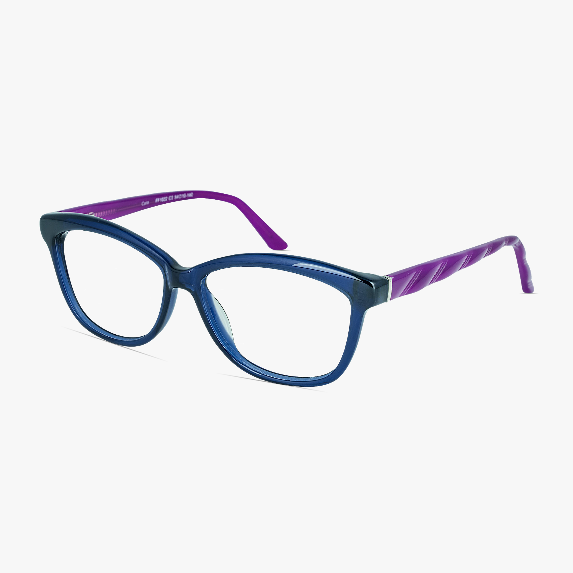 Cara Navy Cateye Glasses in Quality Acetate for Women by Framesfoundry - Angle View