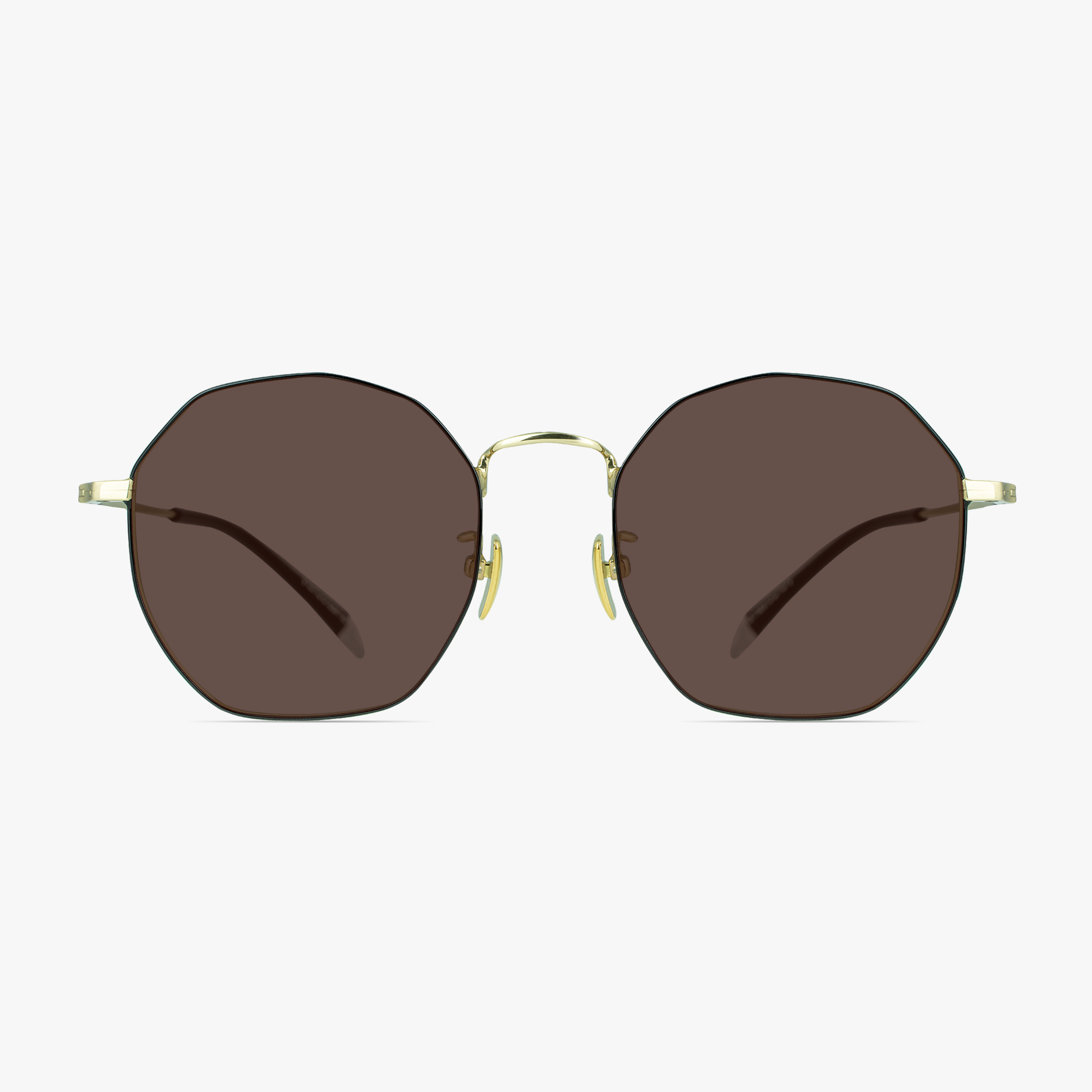 Ozzy Round Black Gold Titanium Sunglasses for Men and Women by Framesfoundry - Front View