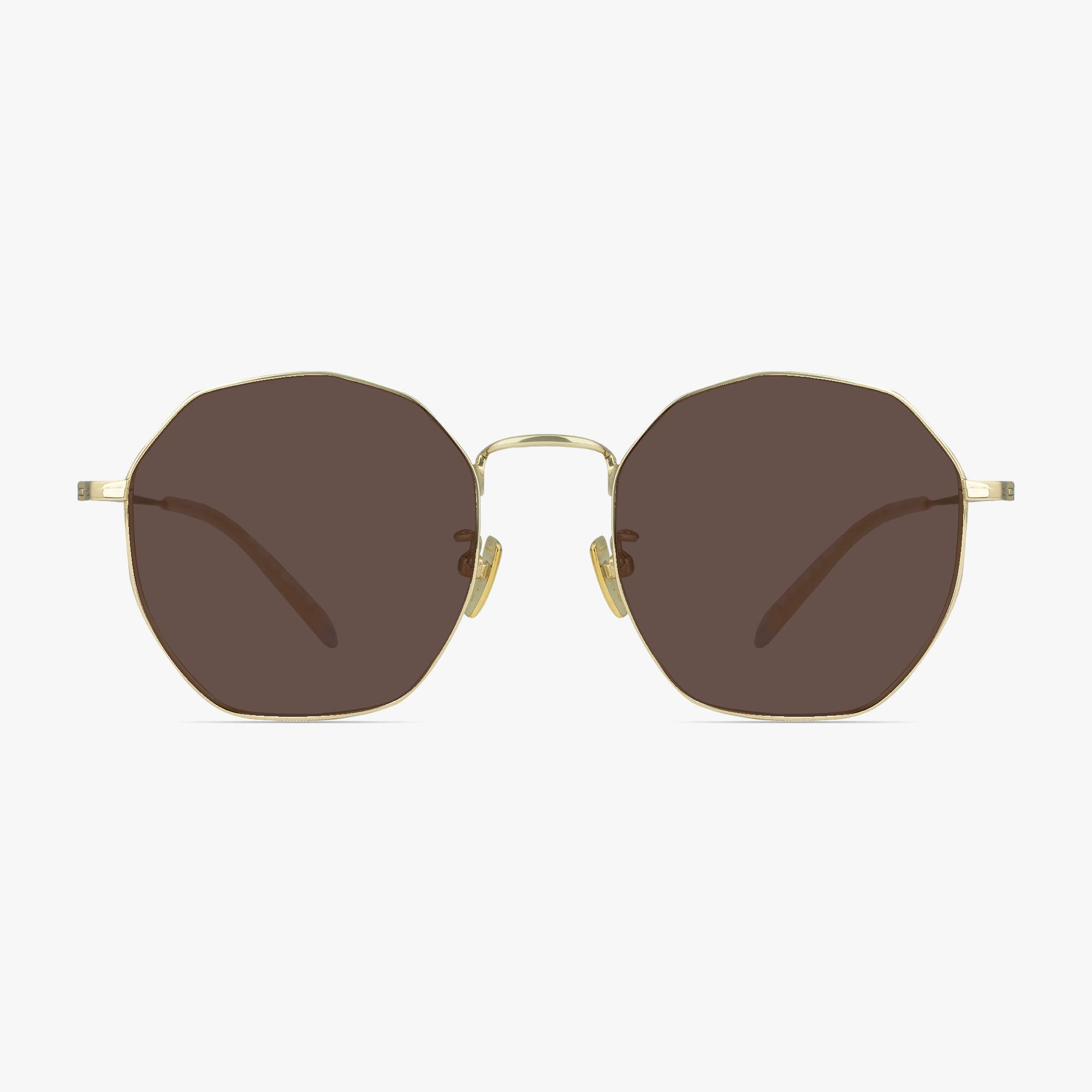 Ozzy Round Gold Titanium Sunglasses for Men and Women by Framesfoundry - Front View